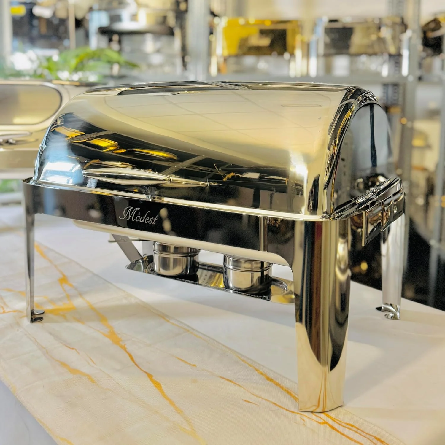 گرمکن غذای نقره ای 9 لیتری، ظرف گرمکن استیل ضد زنگ، گرمکن و سرو کننده بوفه، گرمکن غذای تجاری مستطیلی برای بوفه ها، ضیافت ها، مهمانی ها گرمکن غذای نقره ای 9 لیتری، ظرف گرمکن استیل ضد زنگ، گرمکن و سرو کننده بوفه، گرمکن غذای تجاری مستطیلی برای بوفه ها، ضیافت ها، مهمانی ها