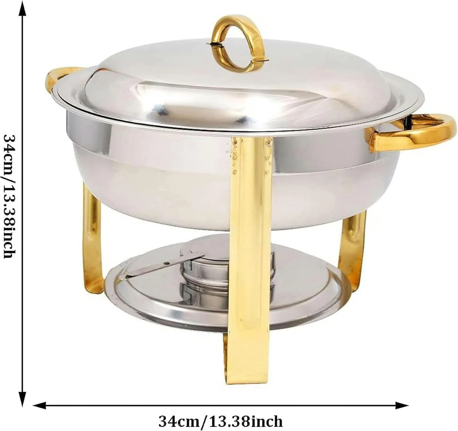 ظرف گرم نگهدارنده غذا استیل گرد، ظرف بوفه 3.5 لیتری با جایگاه سوخت و درب مناسب آشپزخانه، عروسی، مهمانی و ضیافت ظرف گرم نگهدارنده غذا استیل گرد، ظرف بوفه 3.5 لیتری با جایگاه سوخت و درب مناسب آشپزخانه، عروسی، مهمانی و ضیافت