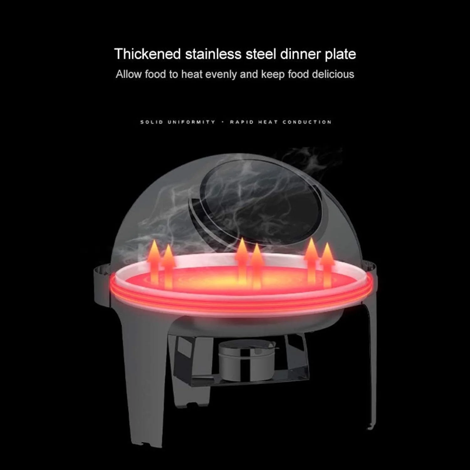 ظرف گرم نگهدارنده غذا استیل، ست گرمکن بوفه 6.8 لیتری با ظروف غذا و جایگاه سوخت، مناسب بوفه، پذیرایی، آشپزخانه و مهمانی (درب تمام استیل) ظرف گرم نگهدارنده غذا استیل، ست گرمکن بوفه 6.8 لیتری با ظروف غذا و جایگاه سوخت، مناسب بوفه، پذیرایی، آشپزخانه و مهمانی (درب تمام استیل)