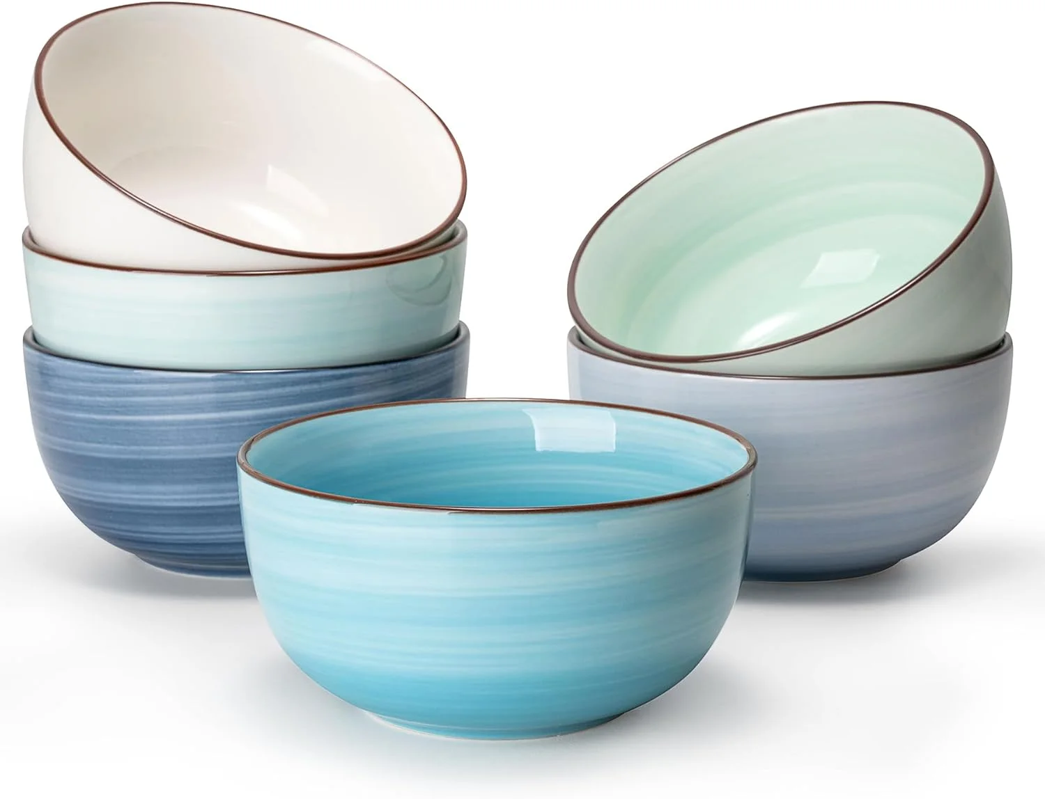 ظروف بستنی سرامیکی 10 اونسی Sweese، ست 6 عددی، ظروف دسر با رنگ های خنک متنوع، قابل استفاده در ماشین ظرفشویی و مایکروویو ظروف بستنی سرامیکی 10 اونسی Sweese، ست 6 عددی، ظروف دسر با رنگ های خنک متنوع، قابل استفاده در ماشین ظرفشویی و مایکروویو