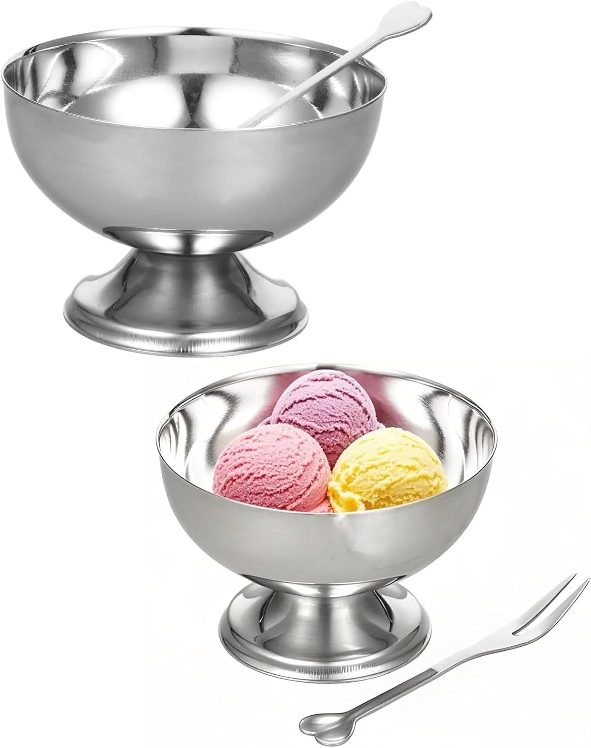 STOBAZA کاسه دسر 2 عددی، کاسه های بستنی و سالاد، مناسب برای بستنی خوری، موس، فنجان های یخ، سازمان دهنده، لیوان، ظروف سس، مزه ها، آب نبات، میوه، پودینگ شیک، اسنک استیل STOBAZA کاسه دسر 2 عددی، کاسه های بستنی و سالاد، مناسب برای بستنی خوری، موس، فنجان های یخ، سازمان دهنده، لیوان، ظروف سس، مزه ها، آب نبات، میوه، پودینگ شیک، اسنک استیل