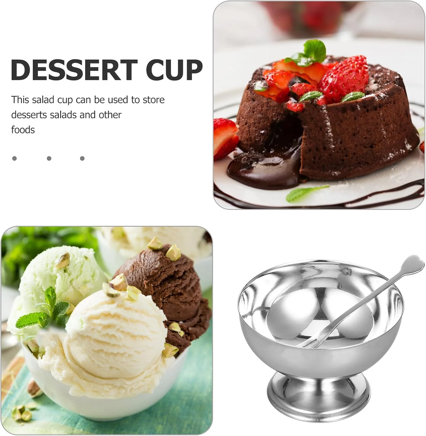 STOBAZA کاسه دسر 2 عددی، کاسه های بستنی و سالاد، مناسب برای بستنی خوری، موس، فنجان های یخ، سازمان دهنده، لیوان، ظروف سس، مزه ها، آب نبات، میوه، پودینگ شیک، اسنک استیل STOBAZA کاسه دسر 2 عددی، کاسه های بستنی و سالاد، مناسب برای بستنی خوری، موس، فنجان های یخ، سازمان دهنده، لیوان، ظروف سس، مزه ها، آب نبات، میوه، پودینگ شیک، اسنک استیل