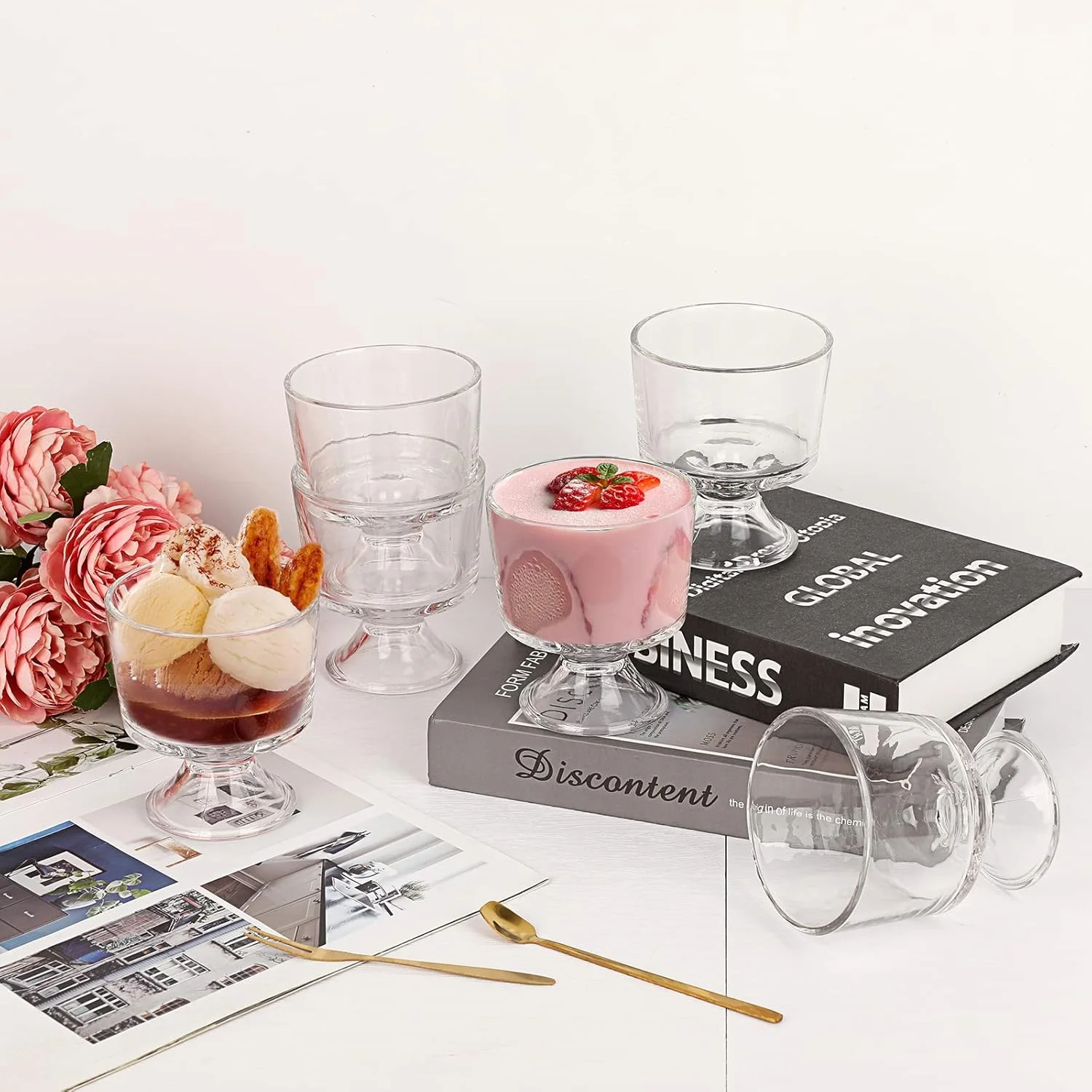 مجموعه 6 عددی کاسه دسر شیشه ای سامناکون، کاسه بستنی شفاف 300 میلی لیتری، ظرف پایه دار برای میوه، پارفه، کاپ کیک برای جشن تولد، عروسی، دسر، بستنی، پارفه و نوشیدنی مجموعه 6 عددی کاسه دسر شیشه ای سامناکون، کاسه بستنی شفاف 300 میلی لیتری، ظرف پایه دار برای میوه، پارفه، کاپ کیک برای جشن تولد، عروسی، دسر، بستنی، پارفه و نوشیدنی