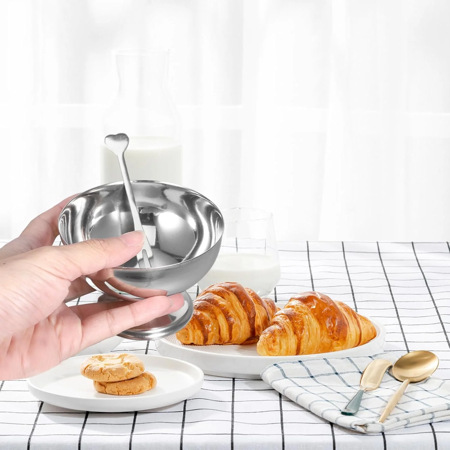 STOBAZA کاسه دسر 2 عددی، کاسه های بستنی و سالاد، مناسب برای بستنی خوری، موس، فنجان های یخ، سازمان دهنده، لیوان، ظروف سس، مزه ها، آب نبات، میوه، پودینگ شیک، اسنک استیل STOBAZA کاسه دسر 2 عددی، کاسه های بستنی و سالاد، مناسب برای بستنی خوری، موس، فنجان های یخ، سازمان دهنده، لیوان، ظروف سس، مزه ها، آب نبات، میوه، پودینگ شیک، اسنک استیل