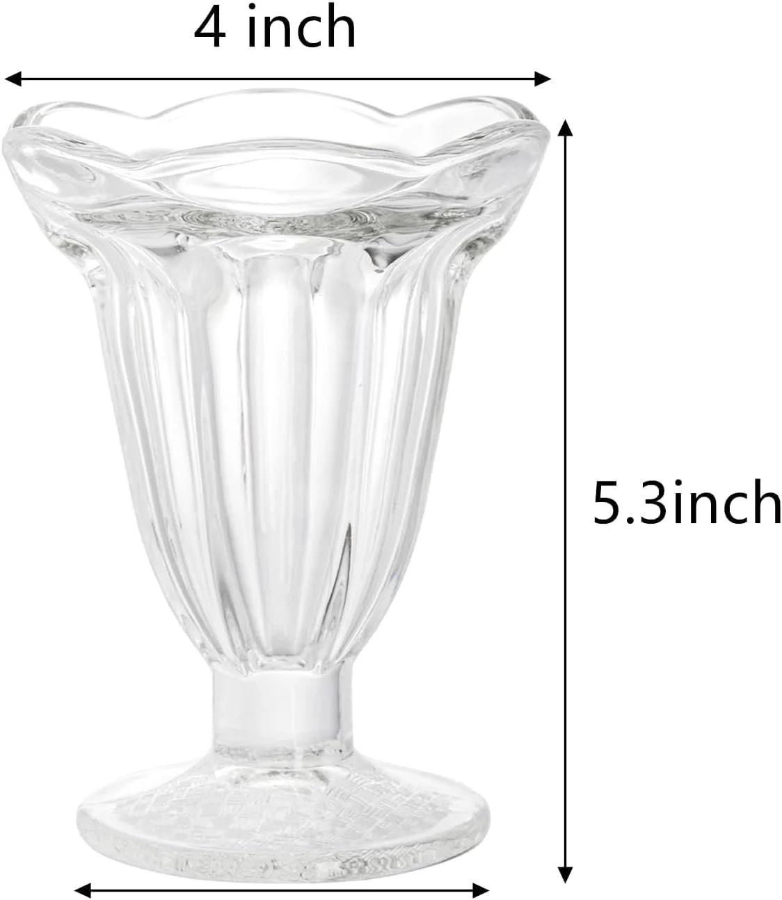 ظروف بستنی خوری شیشه ای پایه دار SYOSI، بسته 6 عددی - کاسه دسر پایه دار 190 میلی لیتری، مناسب بستنی، میلک شیک، شربت، میوه و تنقلات، ظروف شیشه ای زیبا برای مهمانی