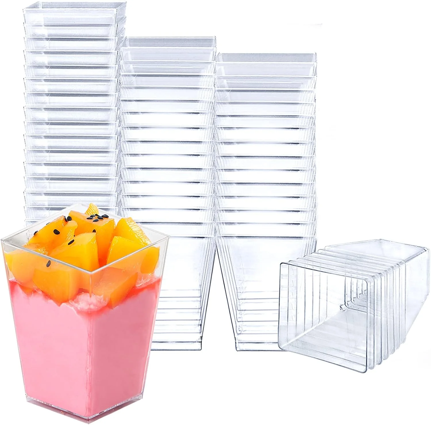 ظروف دسر یووکر 150 میلی لیتری، 50 عدد ظرف دسر پلاستیکی ذوزنقه ای، فنجان های کوچک شفاف، کاسه دسر شیرین قابل استفاده مجدد برای چیزکیک، ژله، آب نبات، موس، پودینگ مهمانی (5.7 x 5.7 سانتی متر) ظروف دسر یووکر 150 میلی لیتری، 50 عدد ظرف دسر پلاستیکی ذوزنقه ای، فنجان های کوچک شفاف، کاسه دسر شیرین قابل استفاده مجدد برای چیزکیک، ژله، آب نبات، موس، پودینگ مهمانی (5.7 x 5.7 سانتی متر)