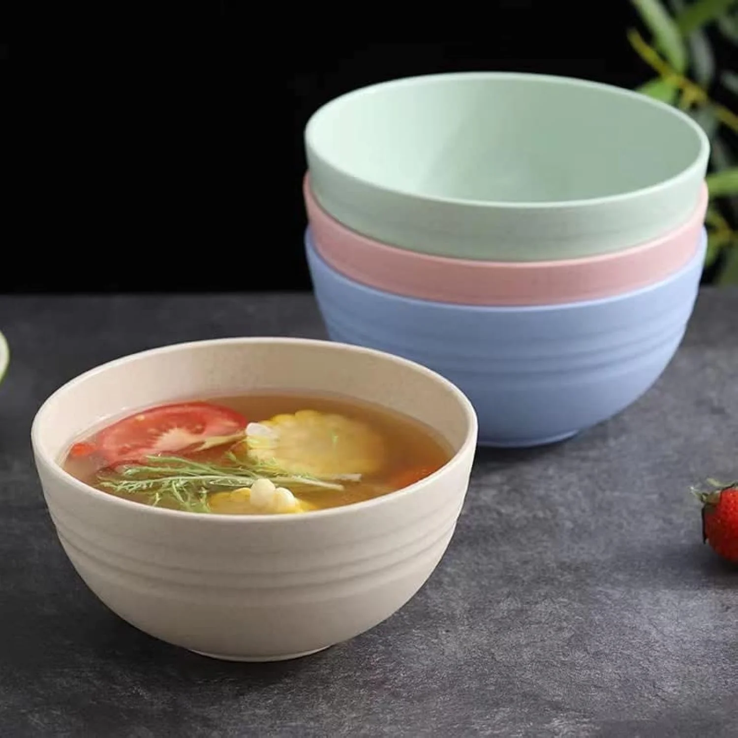 مجموعه 4 عددی کاسه های سبک وزن و نشکن کاه گندم URbazaar - کاسه فیبری 710 میلی لیتری، نچسب، قابل شستشو در ماشین ظرفشویی و استفاده در مایکروویو - ایده آل برای غلات، سوپ و برنج - بدون BPA، سالم برای کودکان و بزرگسالان مجموعه 4 عددی کاسه های سبک وزن و نشکن کاه گندم URbazaar - کاسه فیبری 710 میلی لیتری، نچسب، قابل شستشو در ماشین ظرفشویی و استفاده در مایکروویو - ایده آل برای غلات، سوپ و برنج - بدون BPA، سالم برای کودکان و بزرگسالان