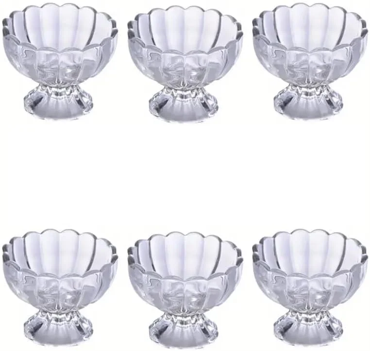 ست کاسه بستنی خوری 6 عددی (140 میلی لیتر)، کاسه های دسر پلاستیکی شفاف نشکن با طرح گل، کاسه های سرو میوه، پودینگ، آجیل یا شیرینی برای استفاده در منزل، آشپزخانه و رستوران ست کاسه بستنی خوری 6 عددی (140 میلی لیتر)، کاسه های دسر پلاستیکی شفاف نشکن با طرح گل، کاسه های سرو میوه، پودینگ، آجیل یا شیرینی برای استفاده در منزل، آشپزخانه و رستوران