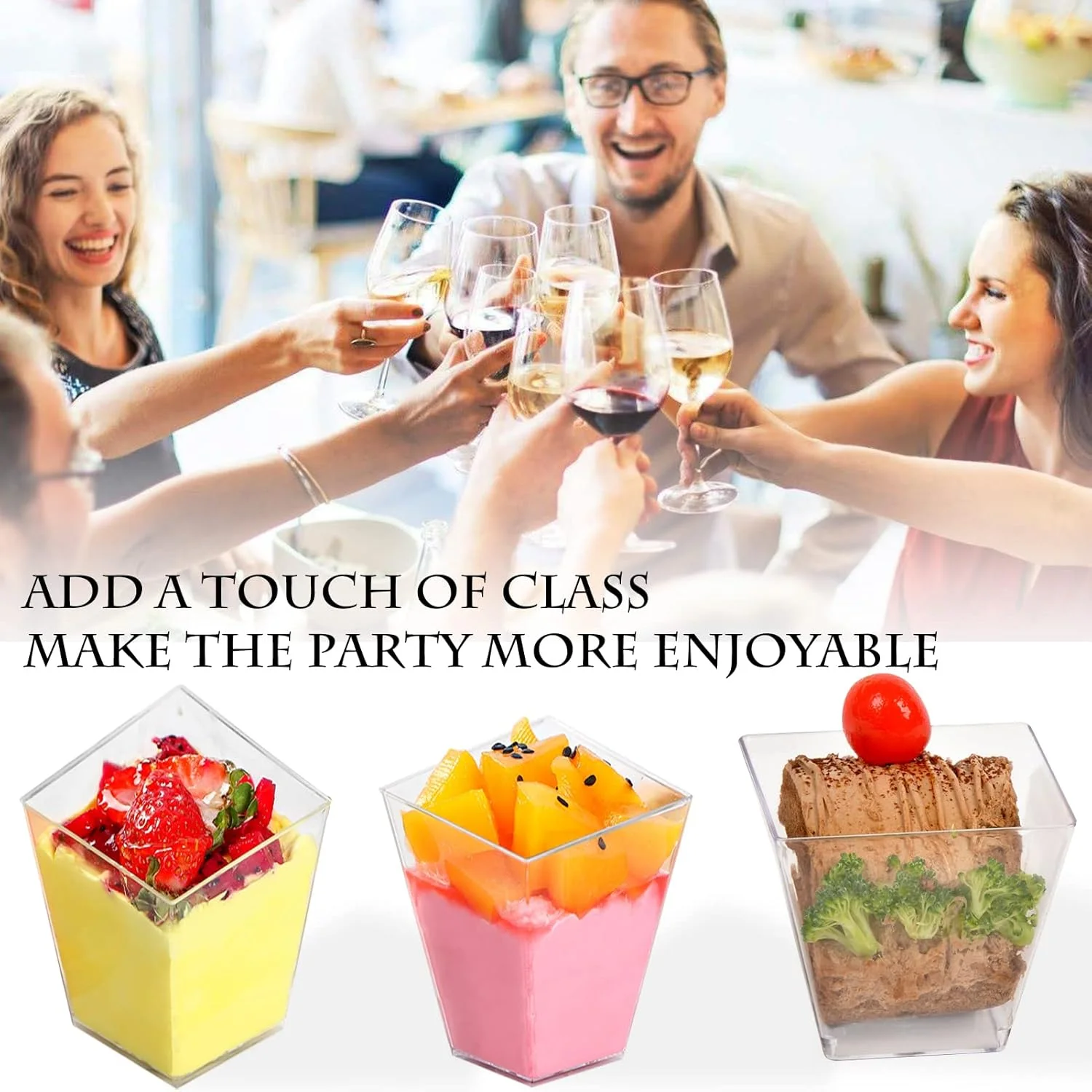 ظروف دسر یووکر 150 میلی لیتری، 50 عدد ظرف دسر پلاستیکی ذوزنقه ای، فنجان های کوچک شفاف، کاسه دسر شیرین قابل استفاده مجدد برای چیزکیک، ژله، آب نبات، موس، پودینگ مهمانی (5.7 x 5.7 سانتی متر) ظروف دسر یووکر 150 میلی لیتری، 50 عدد ظرف دسر پلاستیکی ذوزنقه ای، فنجان های کوچک شفاف، کاسه دسر شیرین قابل استفاده مجدد برای چیزکیک، ژله، آب نبات، موس، پودینگ مهمانی (5.7 x 5.7 سانتی متر)