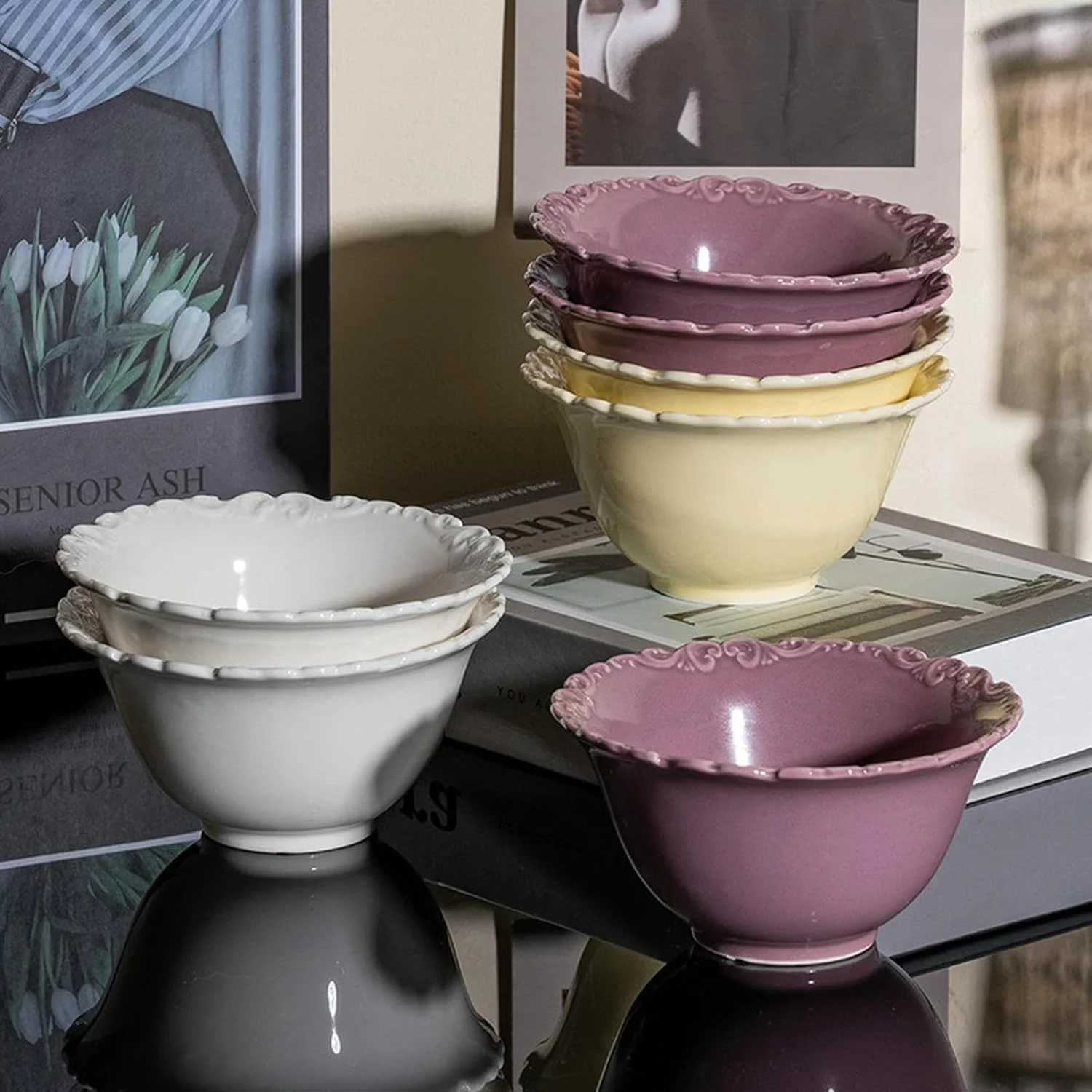 کاسه دسر سرامیکی طرح غربی TROSIQUANJIA، کاسه صبحانه ساده خانگی - سفید کاسه دسر سرامیکی طرح غربی TROSIQUANJIA، کاسه صبحانه ساده خانگی - سفید