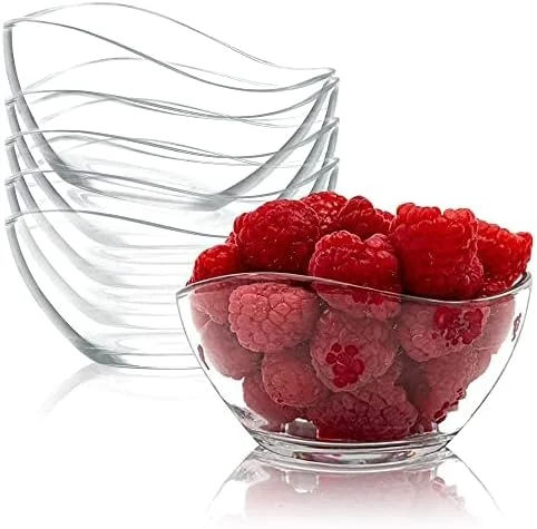 ظروف دسر ویکو، ست 6 کاسه شیشه ای کوچک، کاسه بستنی 300 میلی لیتری، کاسه های کوچک آب نبات یا تنقلات، کاسه سالاد کوچک، کاسه آماده سازی آشپزخانه، قابل استفاده در مایکروویو، قابل شستشو در ماشین ظرفشویی