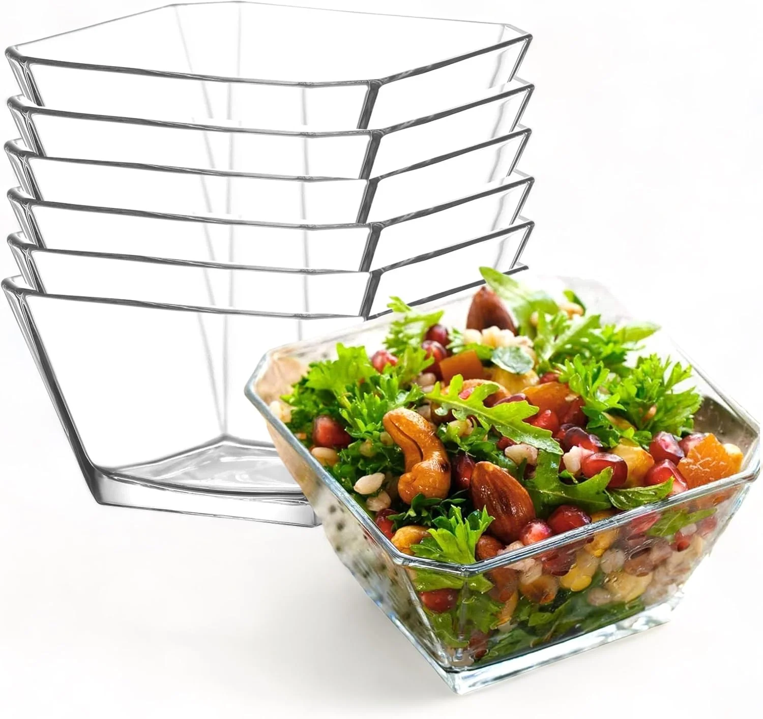 ست کاسه شیشه ای 6 تکه وینبرگ، قابل انباشت، صرفه جویی در فضا، مربع، 300 میلی لیتر، ساخته شده از شیشه، کاسه دسر، کاسه شیشه ای، کاسه سوپ، کاسه غلات ست کاسه شیشه ای 6 تکه وینبرگ، قابل انباشت، صرفه جویی در فضا، مربع، 300 میلی لیتر، ساخته شده از شیشه، کاسه دسر، کاسه شیشه ای، کاسه سوپ، کاسه غلات