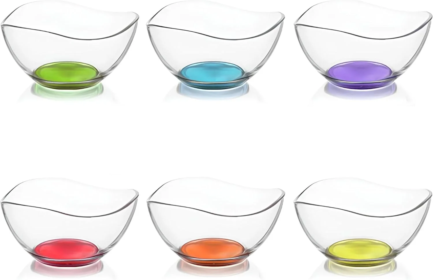 ست 6 عددی کاسه شیشه ای رنگارنگ وینبرگ، 215 میلی لیتر، کاسه غلات، کاسه شیشه ای، کاسه سالاد، کاسه دسر، کاسه شیشه ای، رنگ ارگانیک، بدون سرب، ساخت اتحادیه اروپا