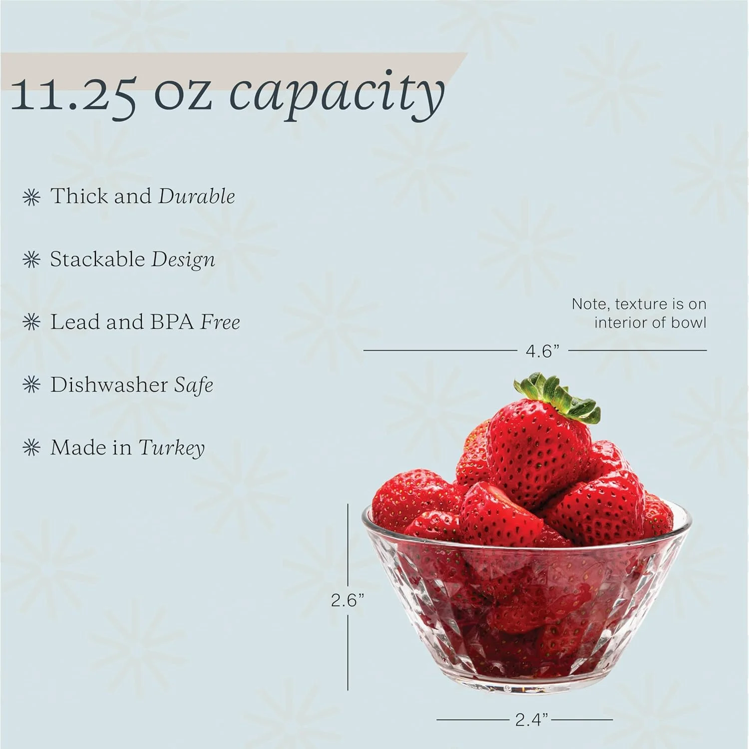 کاسه های شیشه ای ویکو، ست 6 عددی، کاسه های دسر شیشه ای، ظرف شیشه ای 7 اونسی برای دسر، آب نبات، آماده سازی آشپزخانه، قابل شستشو در ماشین ظرفشویی