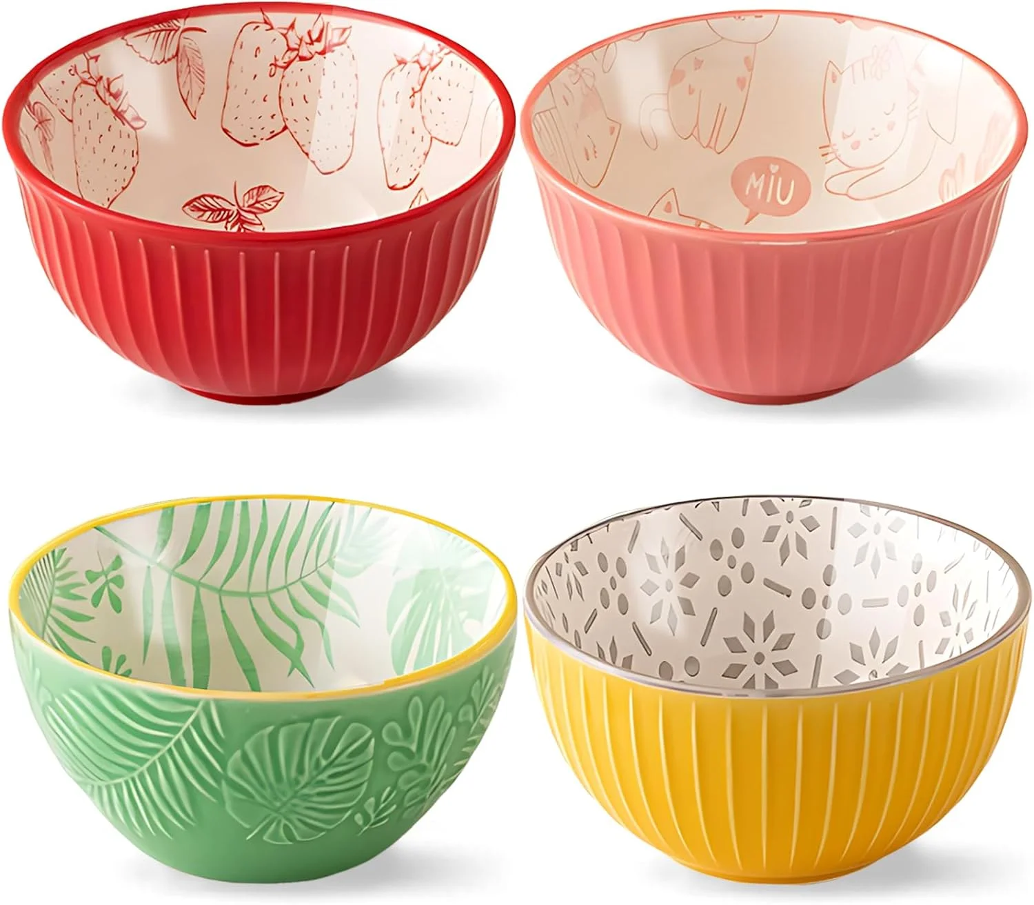 walenbily Cereal Bowls, Porcelain, Dishwasher Safe, Microwave-Safe, Soup Bowl, Colourful Dessert Bowls, Small for Ice Cream, Dessert, Soup, Cereal, 300 ml walenbily Cereal Bowls, Porcelain, Dishwasher Safe, Microwave-Safe, Soup Bowl, Colourful Dessert Bowls, Small for Ice Cream, Dessert, Soup, Cereal, 300 ml