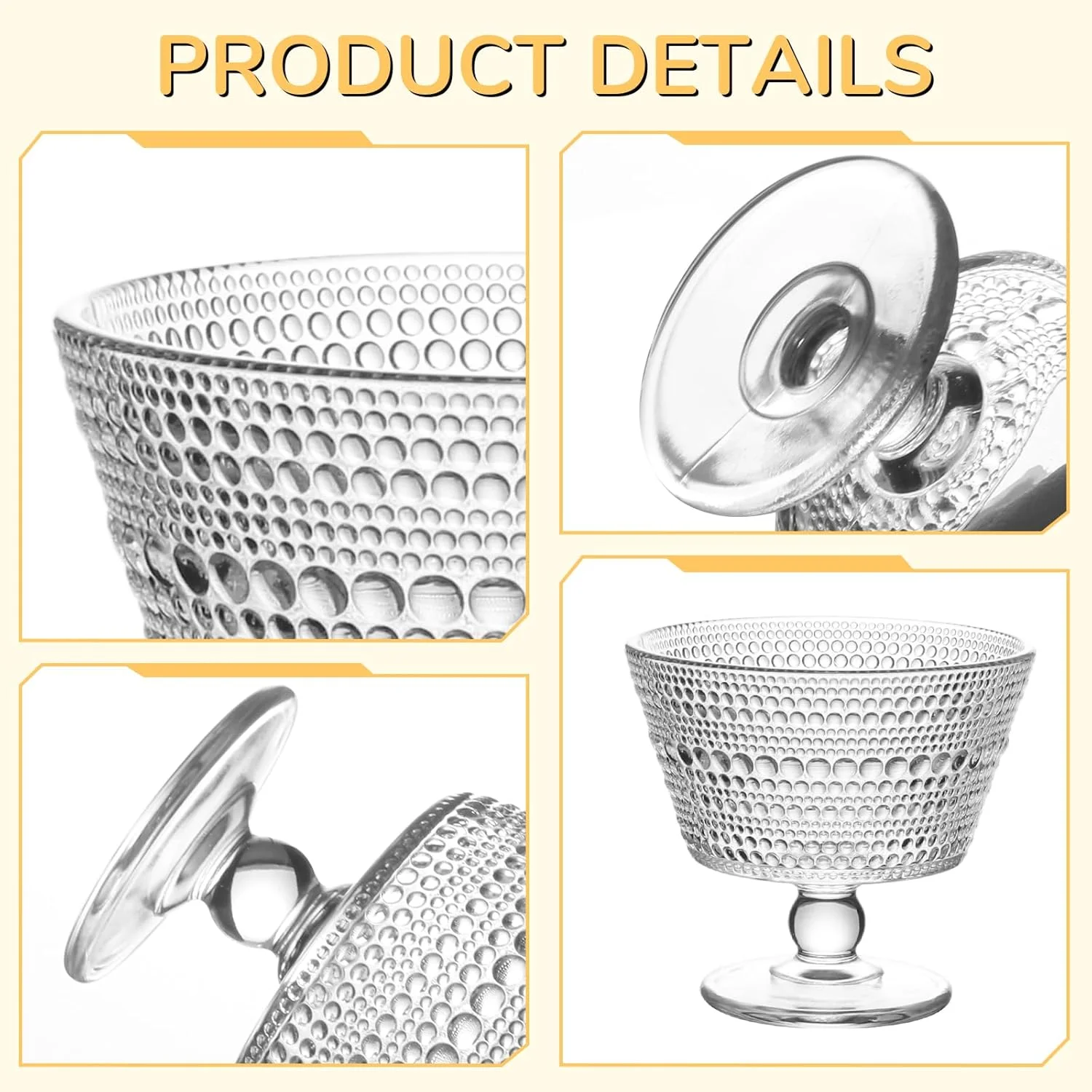 wangsdjy ست 4 عددی کاسه دسر شیشه ای، کاسه های بستنی خوری کریستالی 270 میلی لیتری - ایده آل برای دسر، بستنی، میوه، سالاد، تنقلات، کوکتل، چاشنی و ترایفل (4 عدد) wangsdjy ست 4 عددی کاسه دسر شیشه ای، کاسه های بستنی خوری کریستالی 270 میلی لیتری - ایده آل برای دسر، بستنی، میوه، سالاد، تنقلات، کوکتل، چاشنی و ترایفل (4 عدد)