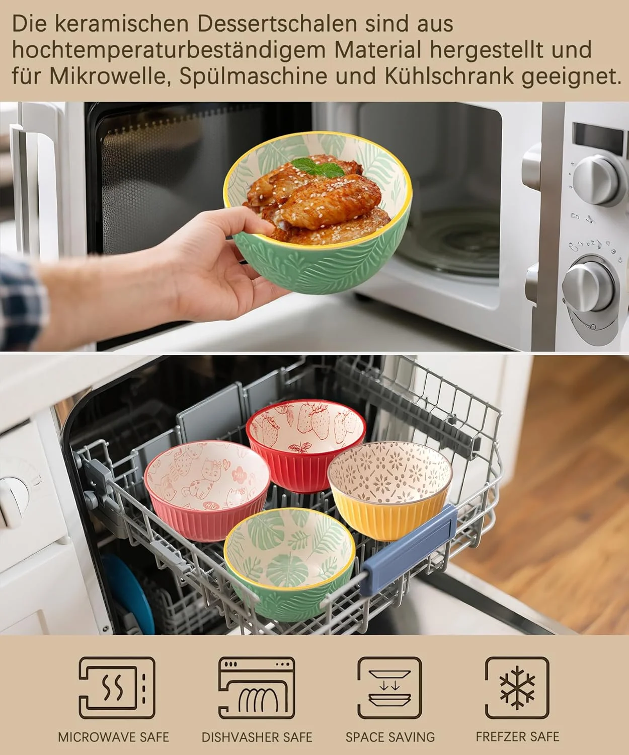 walenbily Cereal Bowls, Porcelain, Dishwasher Safe, Microwave-Safe, Soup Bowl, Colourful Dessert Bowls, Small for Ice Cream, Dessert, Soup, Cereal, 300 ml walenbily Cereal Bowls, Porcelain, Dishwasher Safe, Microwave-Safe, Soup Bowl, Colourful Dessert Bowls, Small for Ice Cream, Dessert, Soup, Cereal, 300 ml