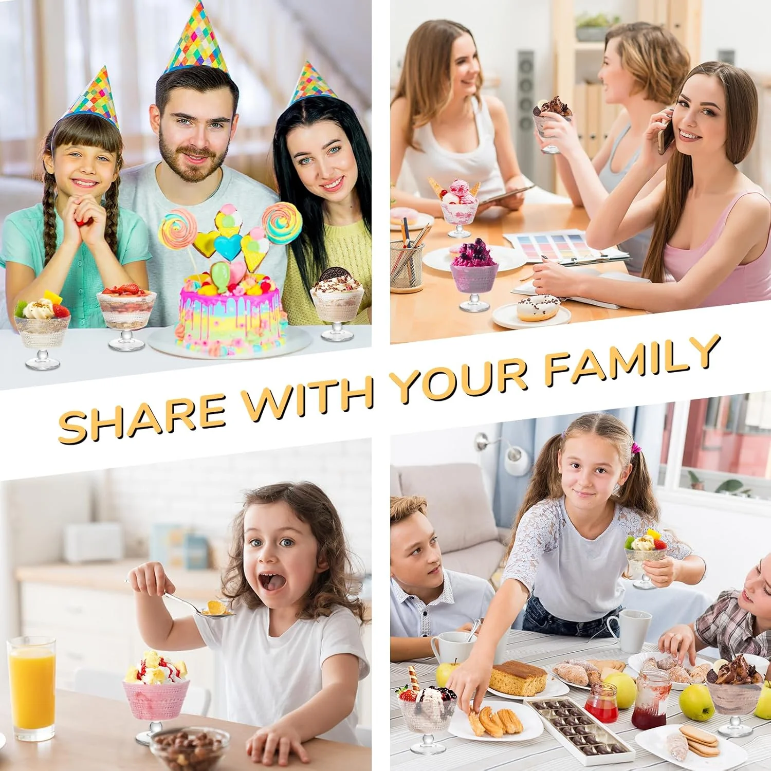 wangsdjy ست 4 عددی کاسه دسر شیشه ای، کاسه های بستنی خوری کریستالی 270 میلی لیتری - ایده آل برای دسر، بستنی، میوه، سالاد، تنقلات، کوکتل، چاشنی و ترایفل (4 عدد) wangsdjy ست 4 عددی کاسه دسر شیشه ای، کاسه های بستنی خوری کریستالی 270 میلی لیتری - ایده آل برای دسر، بستنی، میوه، سالاد، تنقلات، کوکتل، چاشنی و ترایفل (4 عدد)