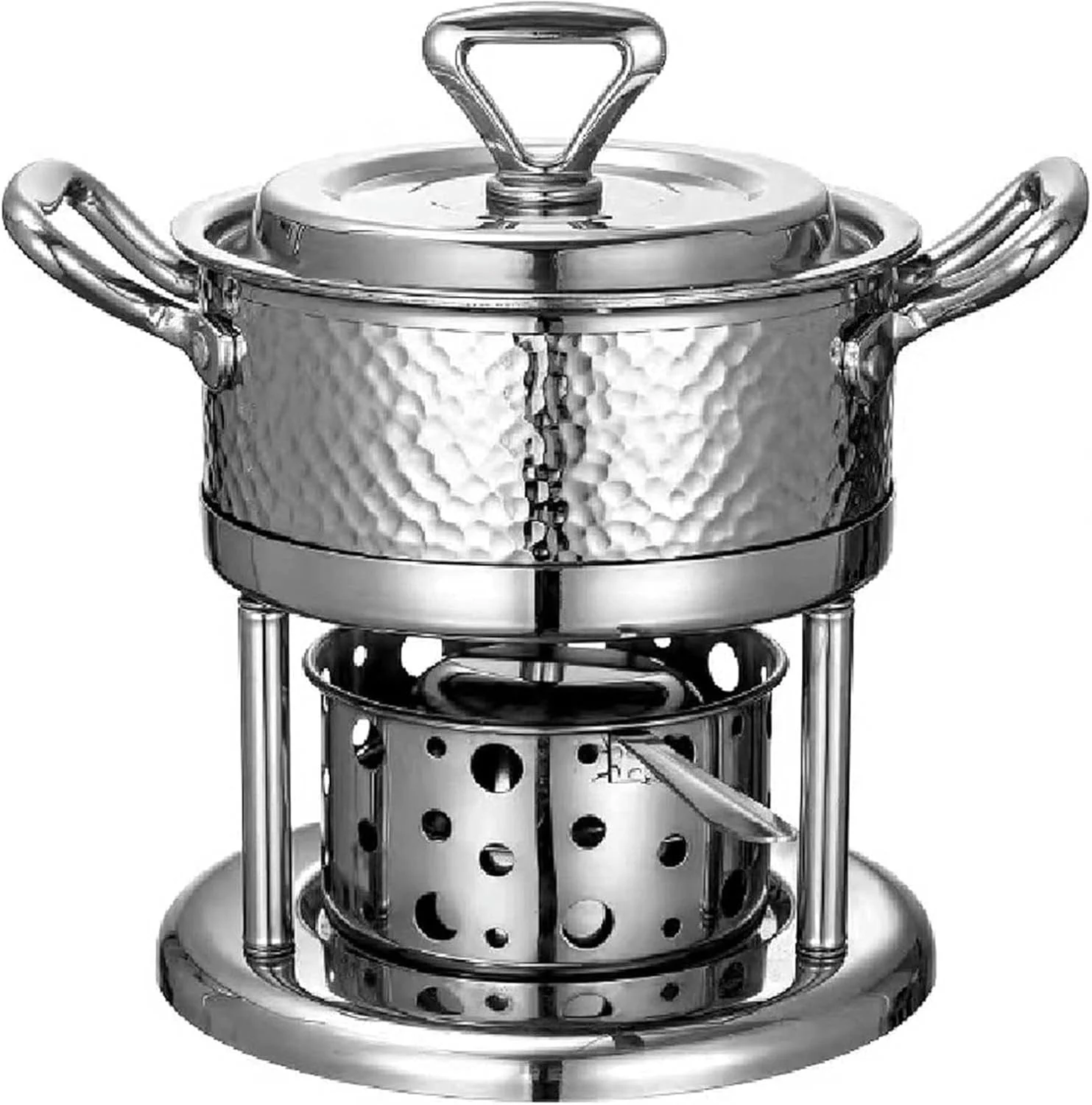 Shabu hot pot Food Warmers Buffet Stainless Steel Chafing Dishes hotpot single Mini cooking pot Cookware for Dormitory Trips(B) Shabu hot pot Food Warmers Buffet Stainless Steel Chafing Dishes hotpot single Mini cooking pot Cookware for Dormitory Trips(B)