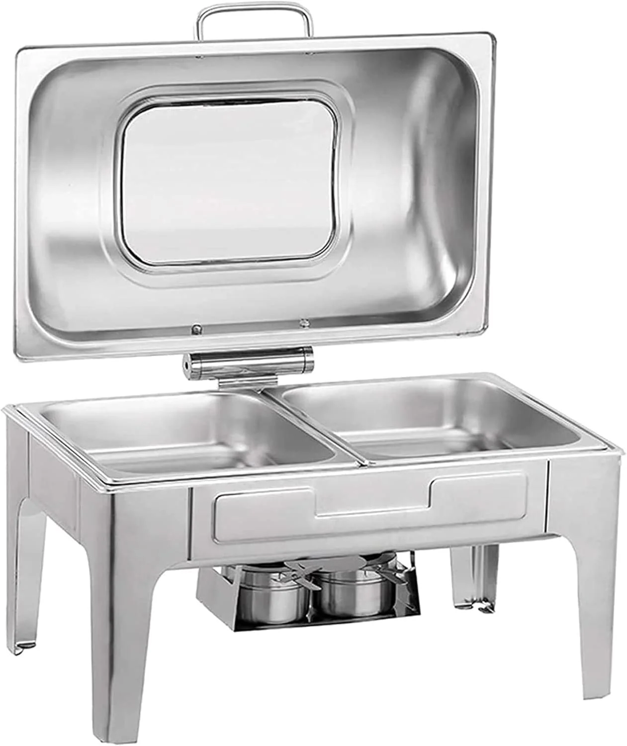 گرمکن غذا، ظرف گرمکن استیل ضد زنگ، ست ظرف گرمکن مستطیلی برای پذیرایی، بوفه و مهمانی گرمکن غذا، ظرف گرمکن استیل ضد زنگ، ست ظرف گرمکن مستطیلی برای پذیرایی، بوفه و مهمانی