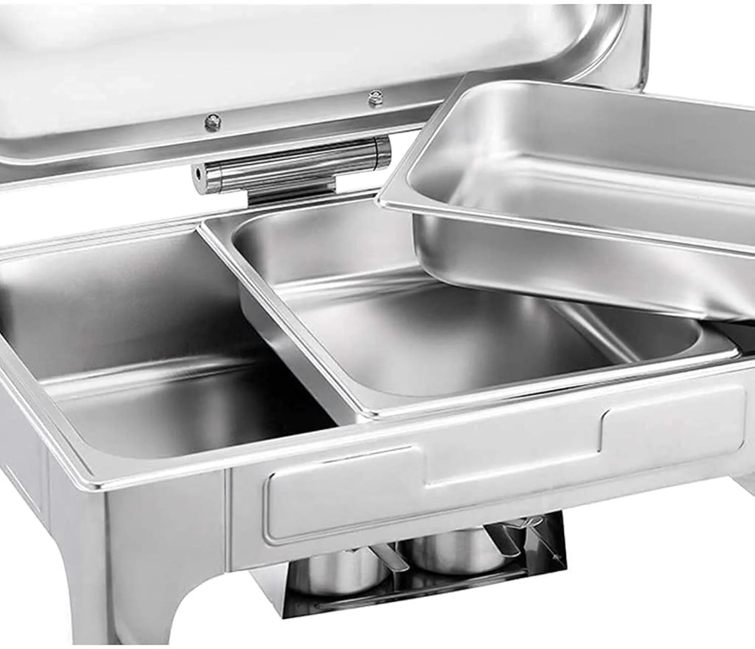 گرمکن غذا، ظرف گرمکن استیل ضد زنگ، ست ظرف گرمکن مستطیلی برای پذیرایی، بوفه و مهمانی گرمکن غذا، ظرف گرمکن استیل ضد زنگ، ست ظرف گرمکن مستطیلی برای پذیرایی، بوفه و مهمانی