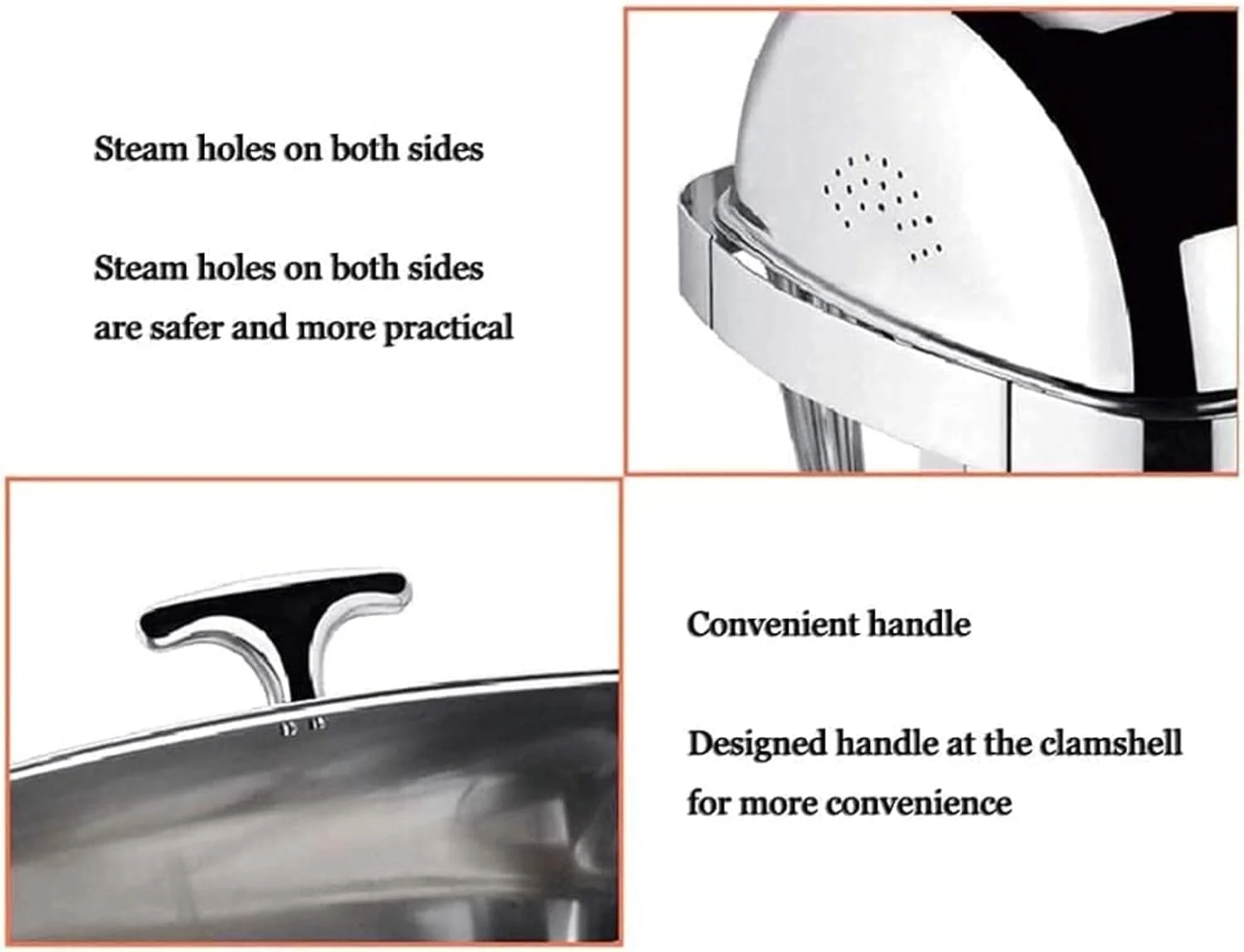 Food Warmer, Chafing Dish Chafing Dish, 6.8L Stainless Steel Round Set Chafing Dish, Food Warmer Buffet, for Wedding Graduation Food Warmer, Chafing Dish Chafing Dish, 6.8L Stainless Steel Round Set Chafing Dish, Food Warmer Buffet, for Wedding Graduation