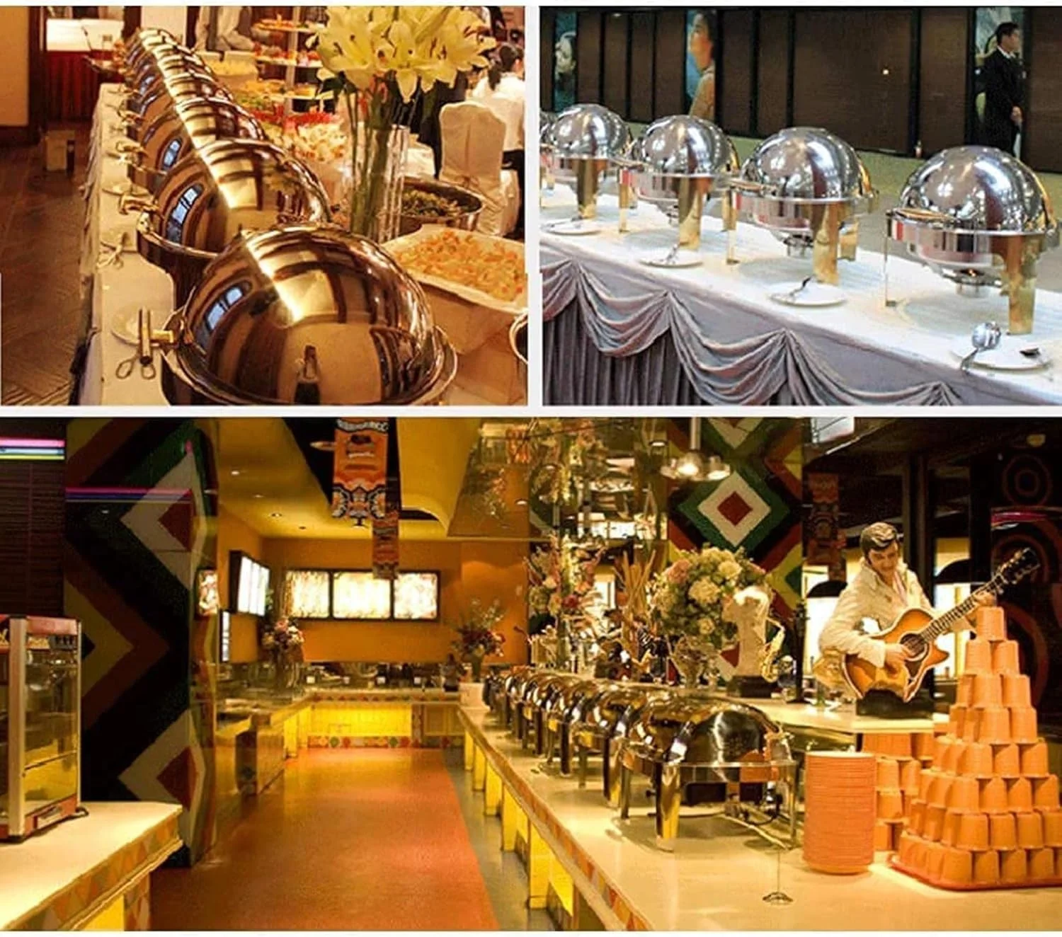 Food Warmer, Chafing Dish Chafing Dish, 6.8L Stainless Steel Round Set Chafing Dish, Food Warmer Buffet, for Wedding Graduation Food Warmer, Chafing Dish Chafing Dish, 6.8L Stainless Steel Round Set Chafing Dish, Food Warmer Buffet, for Wedding Graduation