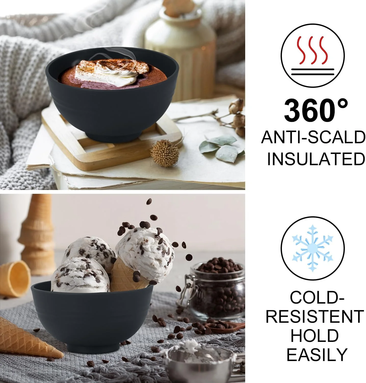 ظروف اسنک خوری از جنس کاه گندم ورووا، 300 میلی لیتر، ست 8 عددی - ظروف دسر نشکن برای کودکان - ظروف کوچک برای بستنی، اسنک و میوه - ظروف پیش غذا قابل استفاده در مایکروویو و ماشین ظرفشویی - مشکی ظروف اسنک خوری از جنس کاه گندم ورووا، 300 میلی لیتر، ست 8 عددی - ظروف دسر نشکن برای کودکان - ظروف کوچک برای بستنی، اسنک و میوه - ظروف پیش غذا قابل استفاده در مایکروویو و ماشین ظرفشویی - مشکی