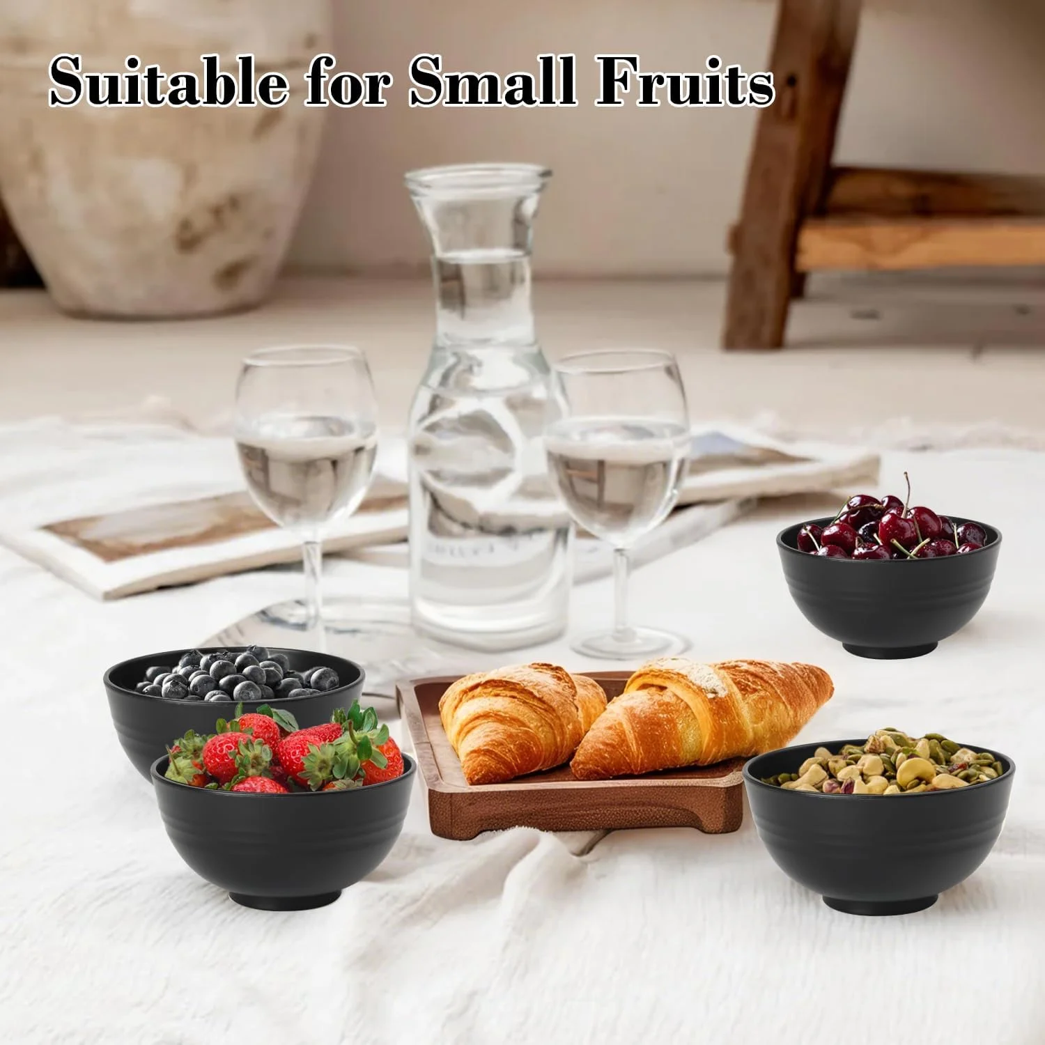 ظروف اسنک خوری از جنس کاه گندم ورووا، 300 میلی لیتر، ست 8 عددی - ظروف دسر نشکن برای کودکان - ظروف کوچک برای بستنی، اسنک و میوه - ظروف پیش غذا قابل استفاده در مایکروویو و ماشین ظرفشویی - مشکی ظروف اسنک خوری از جنس کاه گندم ورووا، 300 میلی لیتر، ست 8 عددی - ظروف دسر نشکن برای کودکان - ظروف کوچک برای بستنی، اسنک و میوه - ظروف پیش غذا قابل استفاده در مایکروویو و ماشین ظرفشویی - مشکی