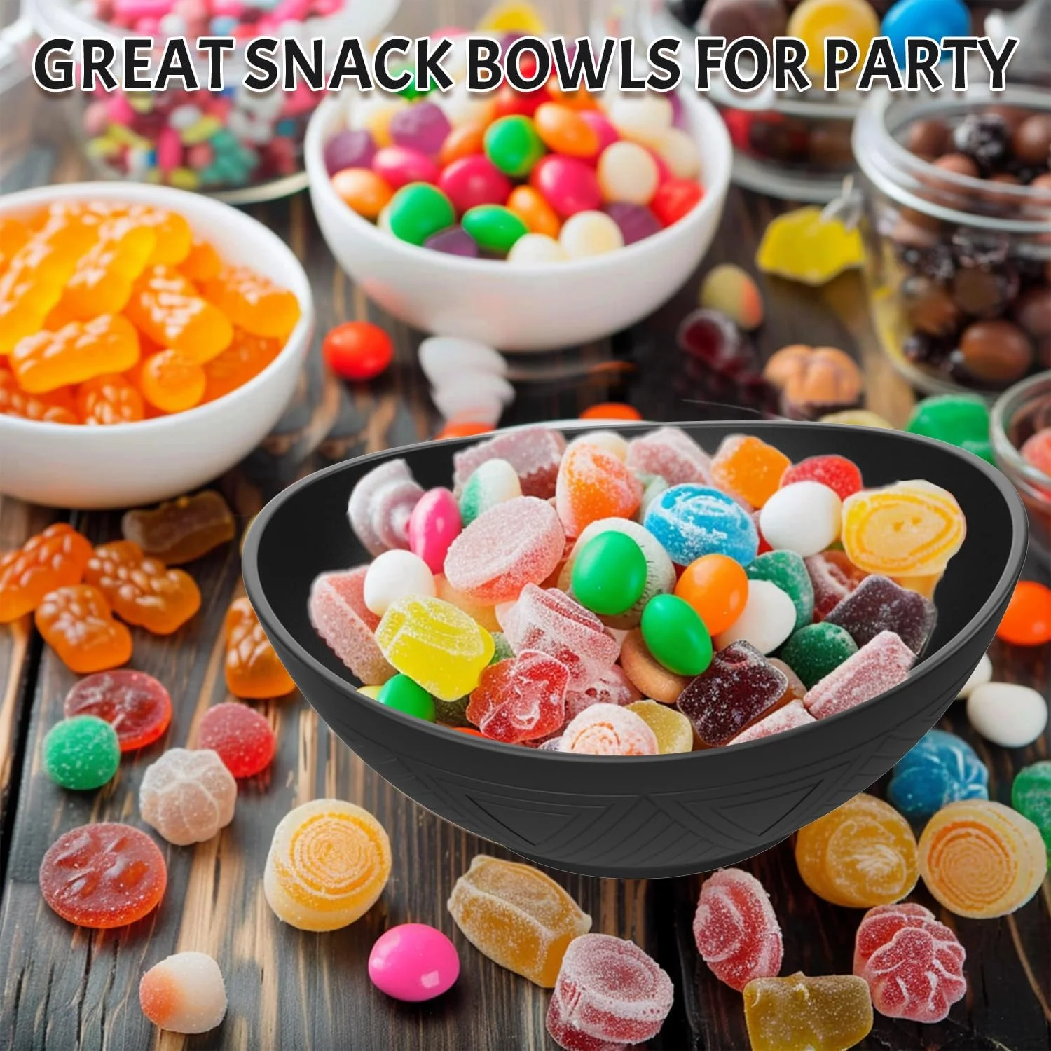 کاسه های 5 اینچی از جنس کاه گندم ورووا با طرح بافت دار - ست 4 عددی کاسه تنقلات 300 میلی لیتری - کاسه های دسر نشکن، قابل استفاده در مایکروویو، ماشین ظرفشویی و فریزر - کاسه های کوچک برای بستنی و سس. مشکی کاسه های 5 اینچی از جنس کاه گندم ورووا با طرح بافت دار - ست 4 عددی کاسه تنقلات 300 میلی لیتری - کاسه های دسر نشکن، قابل استفاده در مایکروویو، ماشین ظرفشویی و فریزر - کاسه های کوچک برای بستنی و سس. مشکی