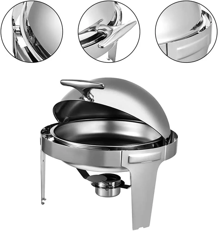گرمکن بوفه گرد YQZ، اجاق الکلی استیل، گرمکن غذای کوچک خانگی/تجاری برای میز گرمکن بوفه گرد YQZ، اجاق الکلی استیل، گرمکن غذای کوچک خانگی/تجاری برای میز