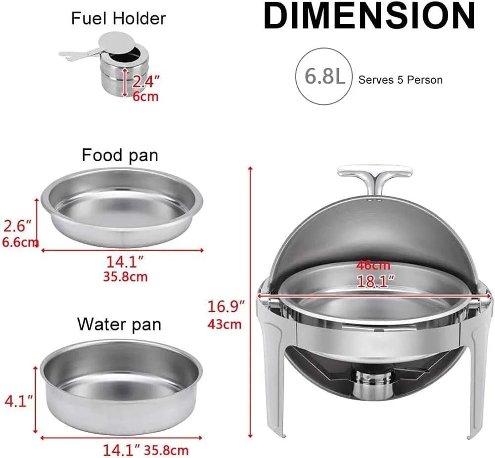 گرمکن بوفه گرد YQZ، اجاق الکلی استیل، گرمکن غذای کوچک خانگی/تجاری برای میز گرمکن بوفه گرد YQZ، اجاق الکلی استیل، گرمکن غذای کوچک خانگی/تجاری برای میز