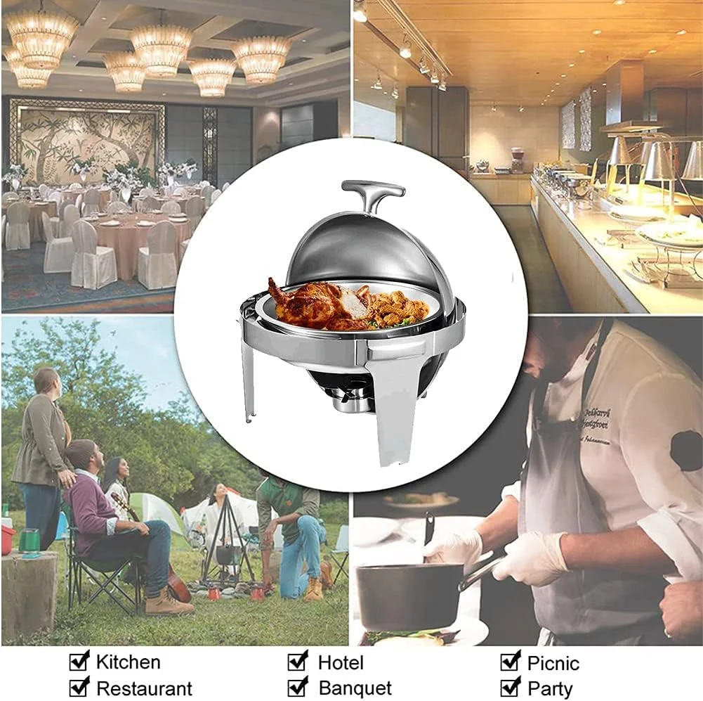 گرمکن بوفه گرد YQZ، اجاق الکلی استیل، گرمکن غذای کوچک خانگی/تجاری برای میز گرمکن بوفه گرد YQZ، اجاق الکلی استیل، گرمکن غذای کوچک خانگی/تجاری برای میز