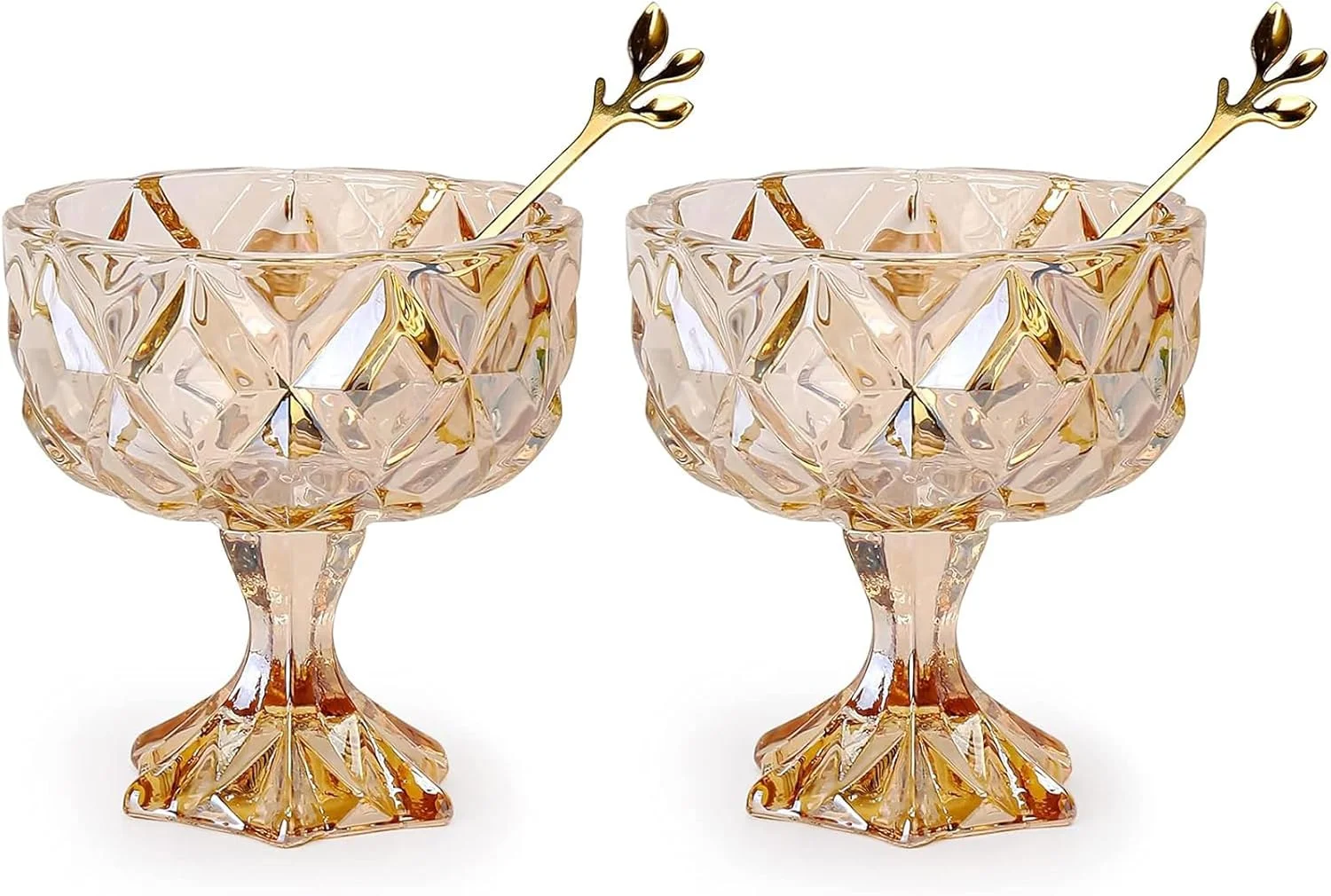 ظروف دسر شیشه ای یامی سم، لیوان های دسر پایه دار بستنی 280 میلی لیتری، لیوان های دسر شیشه ای برای ترافل، پارفه، بستنی خوری و آجیل خوری، ست 2 عددی، ظروف دسر شیشه ای با قاشق ظروف دسر شیشه ای یامی سم، لیوان های دسر پایه دار بستنی 280 میلی لیتری، لیوان های دسر شیشه ای برای ترافل، پارفه، بستنی خوری و آجیل خوری، ست 2 عددی، ظروف دسر شیشه ای با قاشق