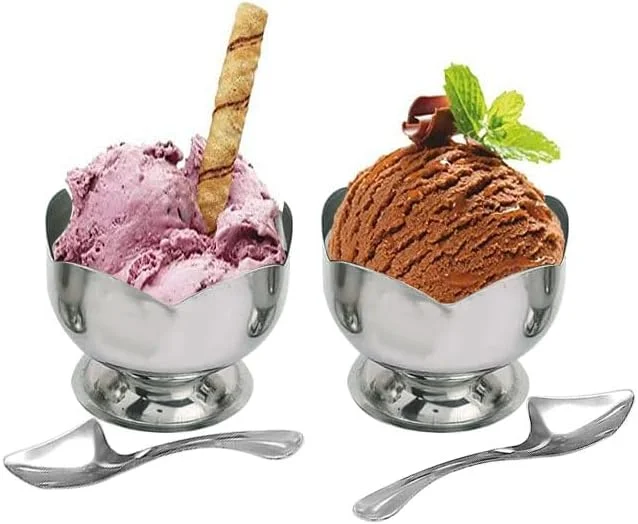 ZORROW MART Stainless Steel Dessert Bowl,Icecream Cup,Serving Soup Bowl, with Spoon (6 Bowl Set) ZORROW MART Stainless Steel Dessert Bowl,Icecream Cup,Serving Soup Bowl, with Spoon (6 Bowl Set)