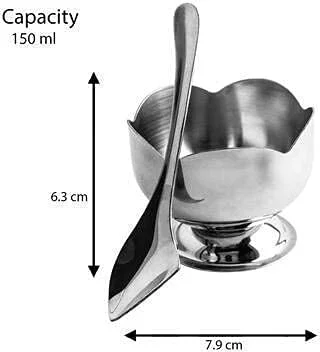 ZORROW MART Stainless Steel Dessert Bowl,Icecream Cup,Serving Soup Bowl, with Spoon (6 Bowl Set) ZORROW MART Stainless Steel Dessert Bowl,Icecream Cup,Serving Soup Bowl, with Spoon (6 Bowl Set)