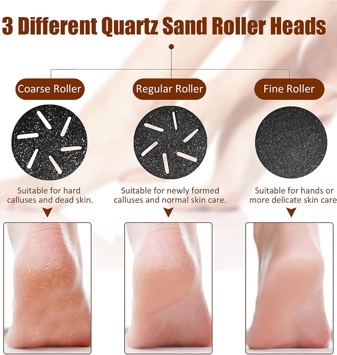 سوهان برقی پا NOOFIE با صفحه نمایش دیجیتال LCD قابل حمل، ابزار مراقبت از پا با مکش USB به همراه 3 سری غلتکی و 2 سرعت، سفید (سفید) سوهان برقی پا NOOFIE با صفحه نمایش دیجیتال LCD قابل حمل، ابزار مراقبت از پا با مکش USB به همراه 3 سری غلتکی و 2 سرعت، سفید (سفید)