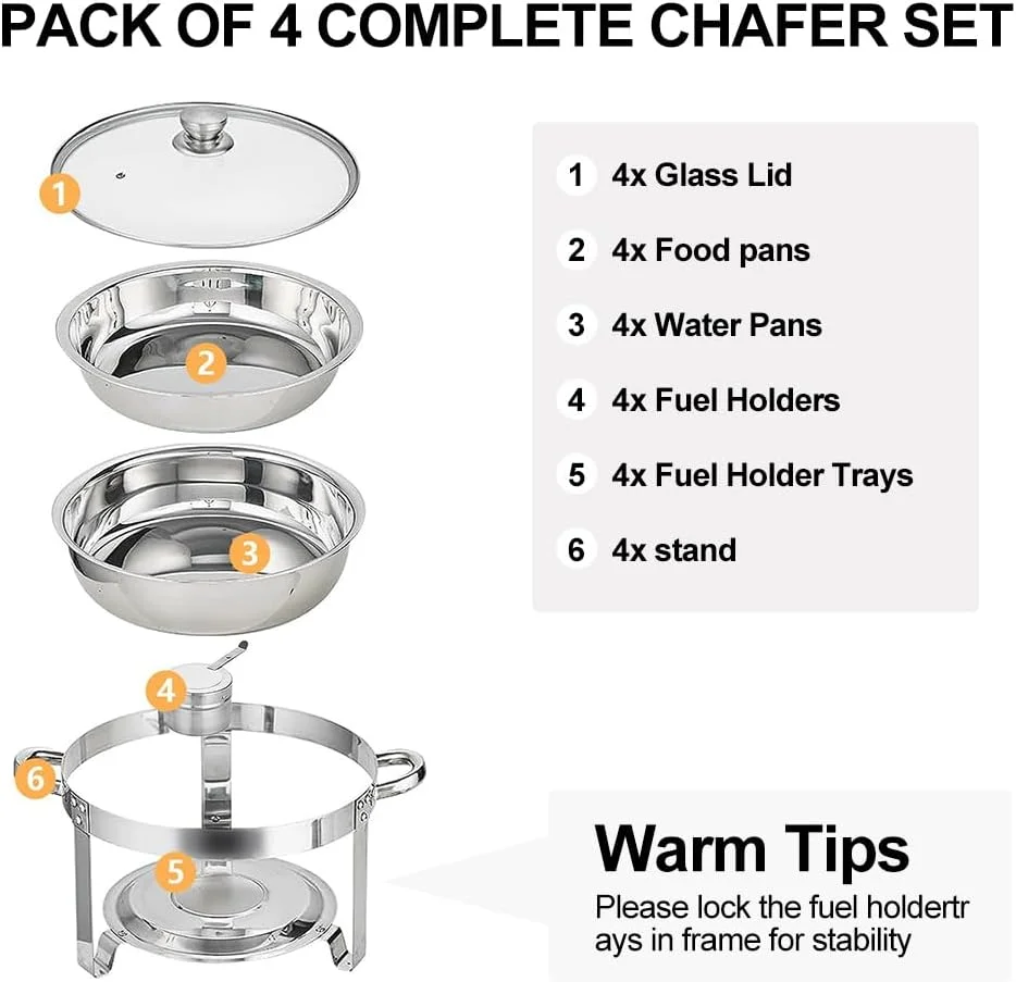 ست گرم نگهدارنده غذا زرتایلر، 4.5 لیتری 4 عددی، استیل ضد زنگ با درب شیشه ای، گرمکن گرد پذیرایی با درب، ظرف آب، پایه، جای سوخت، جای درب، قاشق (4 تکه) ست گرم نگهدارنده غذا زرتایلر، 4.5 لیتری 4 عددی، استیل ضد زنگ با درب شیشه ای، گرمکن گرد پذیرایی با درب، ظرف آب، پایه، جای سوخت، جای درب، قاشق (4 تکه)