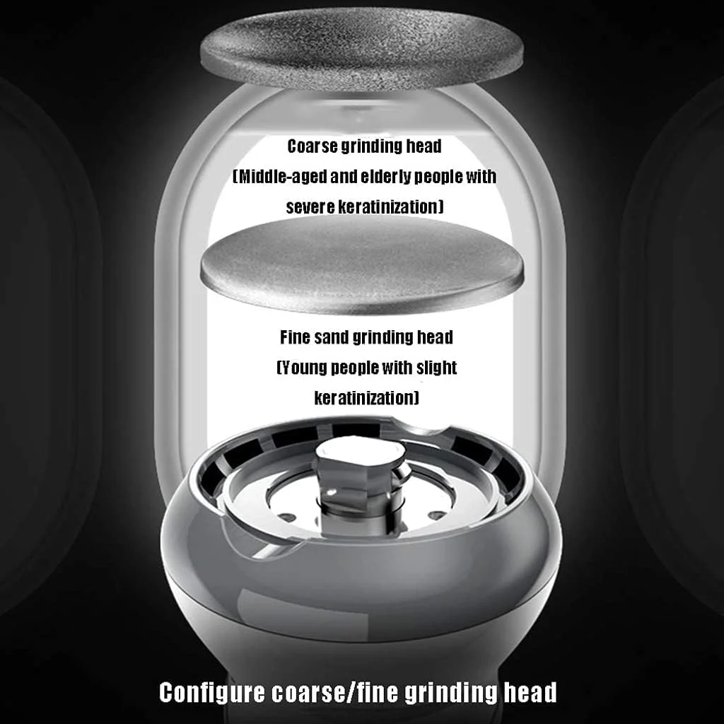 سوهان برقی پا NOOFIE با مکش و جذب پوست مرده، سوهان برقی پا از بین برنده پینه و پوست سخت، ابزار حرفه ای و قدرتمند پدیکور، دو سرعته، 1 عدد (2 عدد)