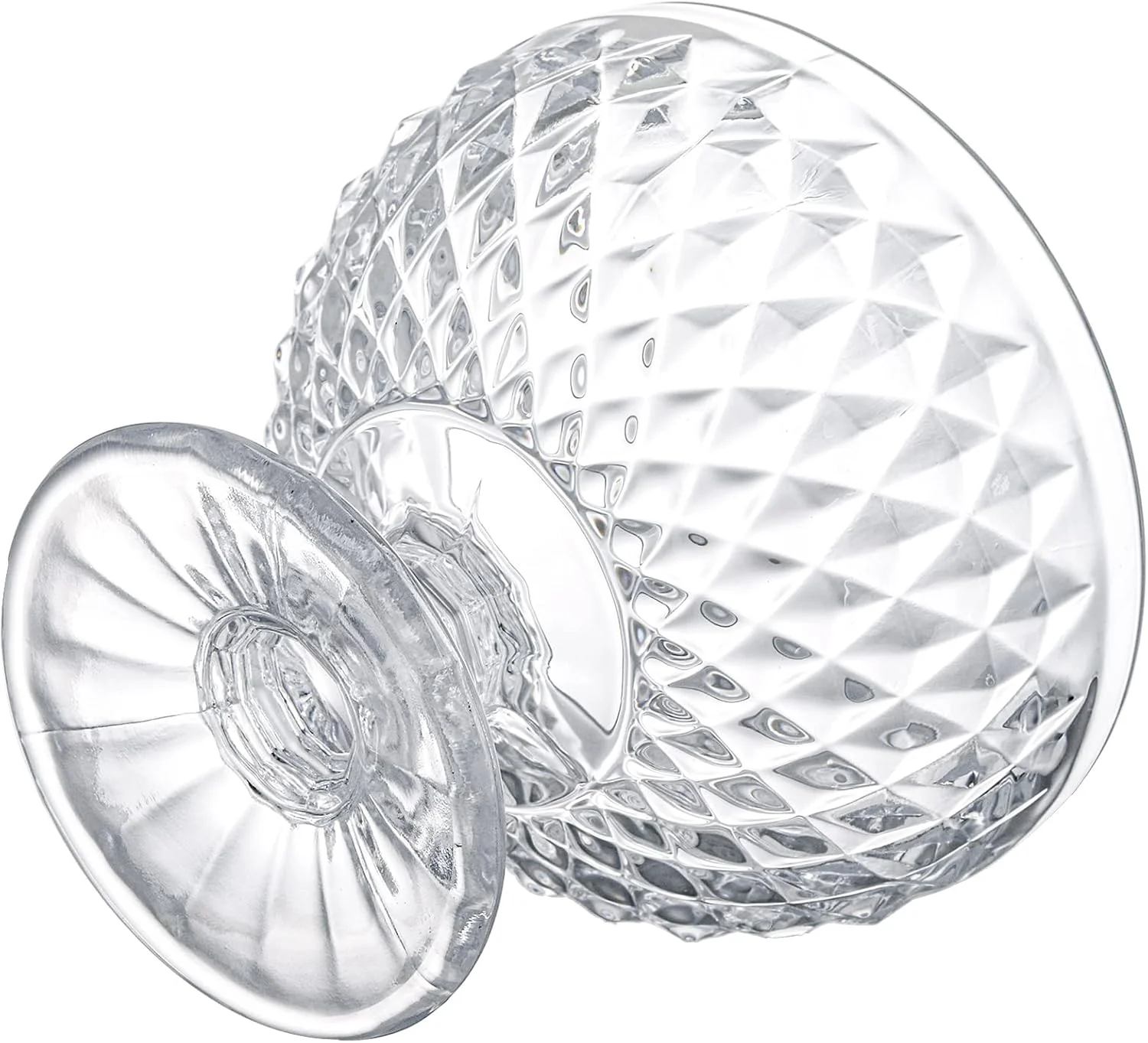 ZOOFOX ست 6 تایی کاسه دسر شیشه ای، فنجان بستنی خوری شیشه ای 350 میلی لیتری با طرح الماس قدیمی، ظروف سرو پایه دار برای بستنی، اسموتی، میوه، سالاد، ماست، و ترایفل ZOOFOX ست 6 تایی کاسه دسر شیشه ای، فنجان بستنی خوری شیشه ای 350 میلی لیتری با طرح الماس قدیمی، ظروف سرو پایه دار برای بستنی، اسموتی، میوه، سالاد، ماست، و ترایفل