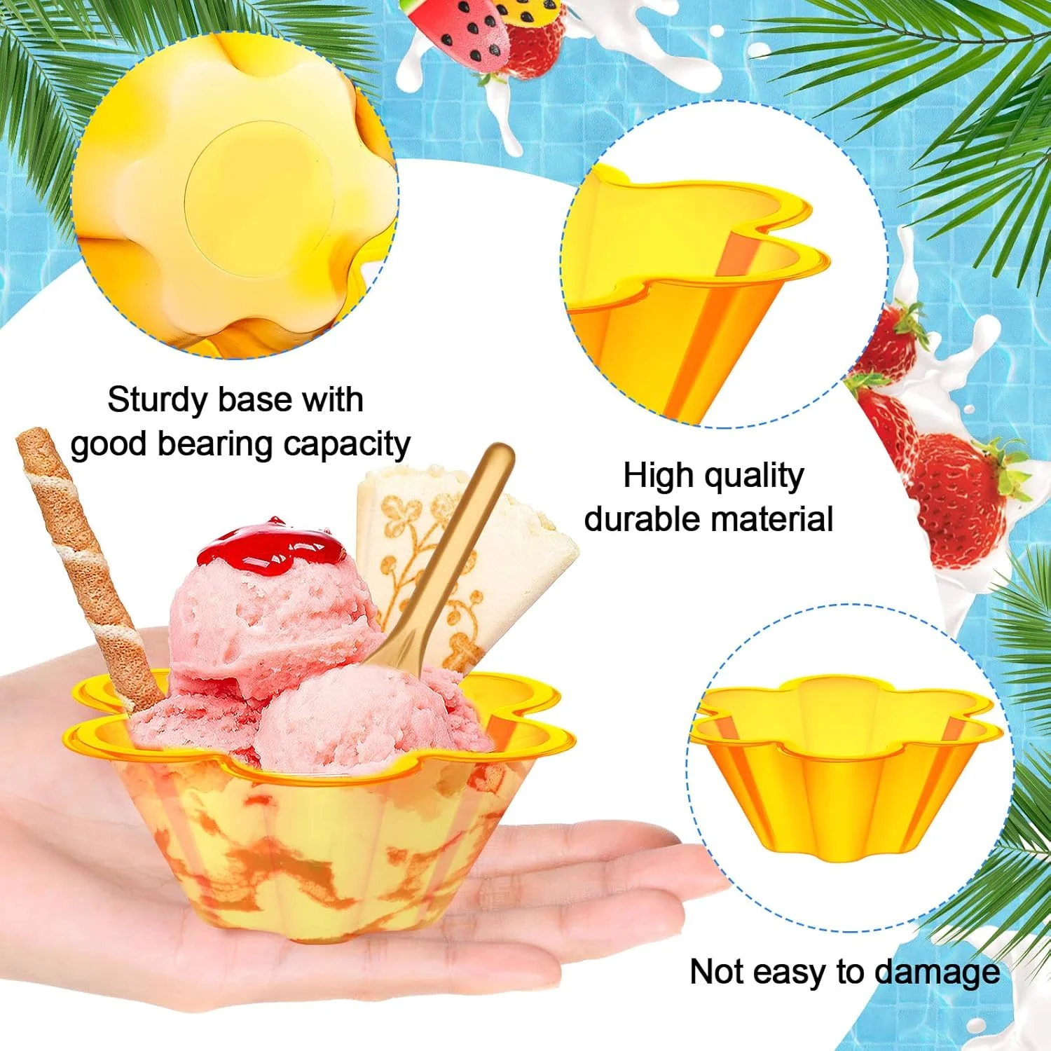 زوببه 400 عدد کاسه بستنی پلاستیکی 250 میلی لیتری به همراه قاشق، کاسه دسر پلاستیکی طرح گل رنگارنگ، کاسه پیش غذا یکبار مصرف، کاسه دسر برای بستنی، شکلات، آب نبات، میوه، ماست، 5 رنگ زوببه 400 عدد کاسه بستنی پلاستیکی 250 میلی لیتری به همراه قاشق، کاسه دسر پلاستیکی طرح گل رنگارنگ، کاسه پیش غذا یکبار مصرف، کاسه دسر برای بستنی، شکلات، آب نبات، میوه، ماست، 5 رنگ