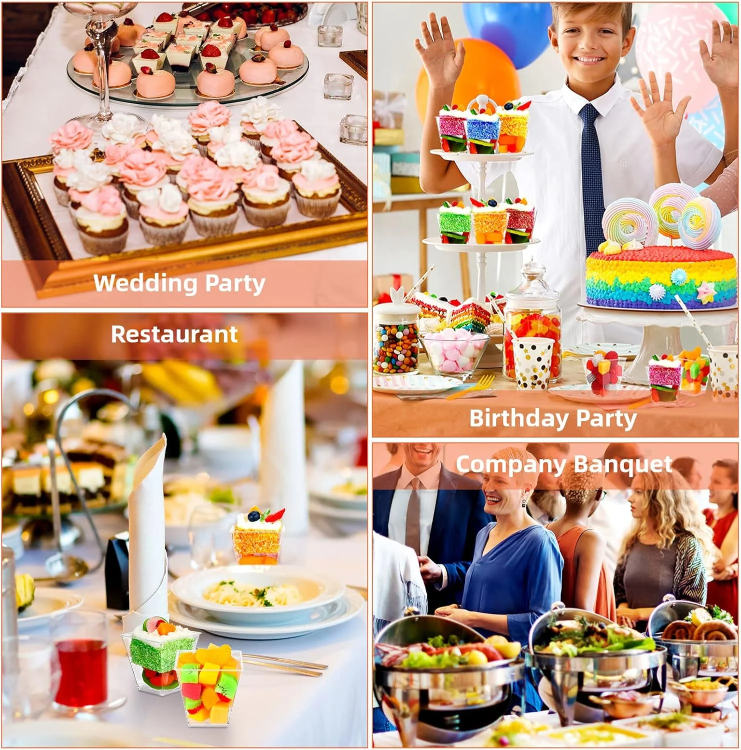 زوببه، بسته 150 عددی فنجان دسر 8 اونسی، فنجان های شفاف پلاستیکی پیش غذا، کاسه های مربعی کوچک دسر، فنجان های کوچک سرو برای مهمانی تست، مهمانی جشن نوزاد، عروسی، هدیه مهمانی تولد زوببه، بسته 150 عددی فنجان دسر 8 اونسی، فنجان های شفاف پلاستیکی پیش غذا، کاسه های مربعی کوچک دسر، فنجان های کوچک سرو برای مهمانی تست، مهمانی جشن نوزاد، عروسی، هدیه مهمانی تولد