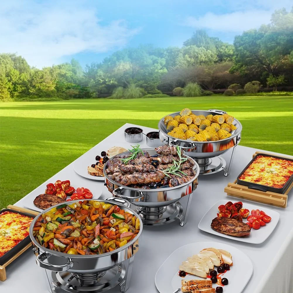 ست گرم نگهدارنده غذا زرتایلر، 4.5 لیتری 4 عددی، استیل ضد زنگ با درب شیشه ای، گرمکن گرد پذیرایی با درب، ظرف آب، پایه، جای سوخت، جای درب، قاشق (4 تکه) ست گرم نگهدارنده غذا زرتایلر، 4.5 لیتری 4 عددی، استیل ضد زنگ با درب شیشه ای، گرمکن گرد پذیرایی با درب، ظرف آب، پایه، جای سوخت، جای درب، قاشق (4 تکه)