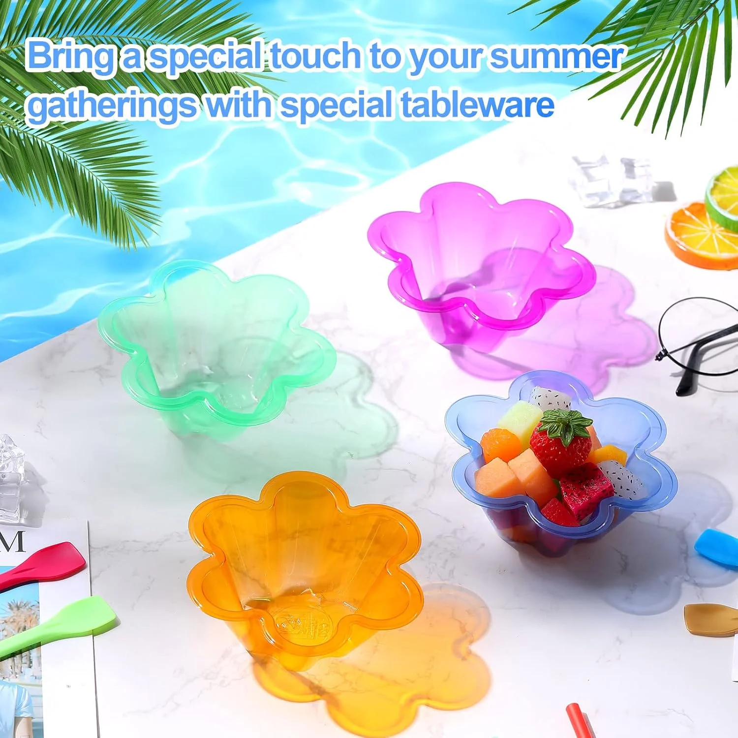 زوببه 400 عدد کاسه بستنی پلاستیکی 250 میلی لیتری به همراه قاشق، کاسه دسر پلاستیکی طرح گل رنگارنگ، کاسه پیش غذا یکبار مصرف، کاسه دسر برای بستنی، شکلات، آب نبات، میوه، ماست، 5 رنگ زوببه 400 عدد کاسه بستنی پلاستیکی 250 میلی لیتری به همراه قاشق، کاسه دسر پلاستیکی طرح گل رنگارنگ، کاسه پیش غذا یکبار مصرف، کاسه دسر برای بستنی، شکلات، آب نبات، میوه، ماست، 5 رنگ