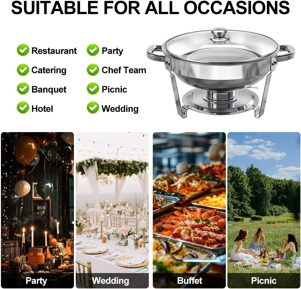 ست گرم نگهدارنده غذا زرتایلر، 4.5 لیتری 4 عددی، استیل ضد زنگ با درب شیشه ای، گرمکن گرد پذیرایی با درب، ظرف آب، پایه، جای سوخت، جای درب، قاشق (4 تکه) ست گرم نگهدارنده غذا زرتایلر، 4.5 لیتری 4 عددی، استیل ضد زنگ با درب شیشه ای، گرمکن گرد پذیرایی با درب، ظرف آب، پایه، جای سوخت، جای درب، قاشق (4 تکه)