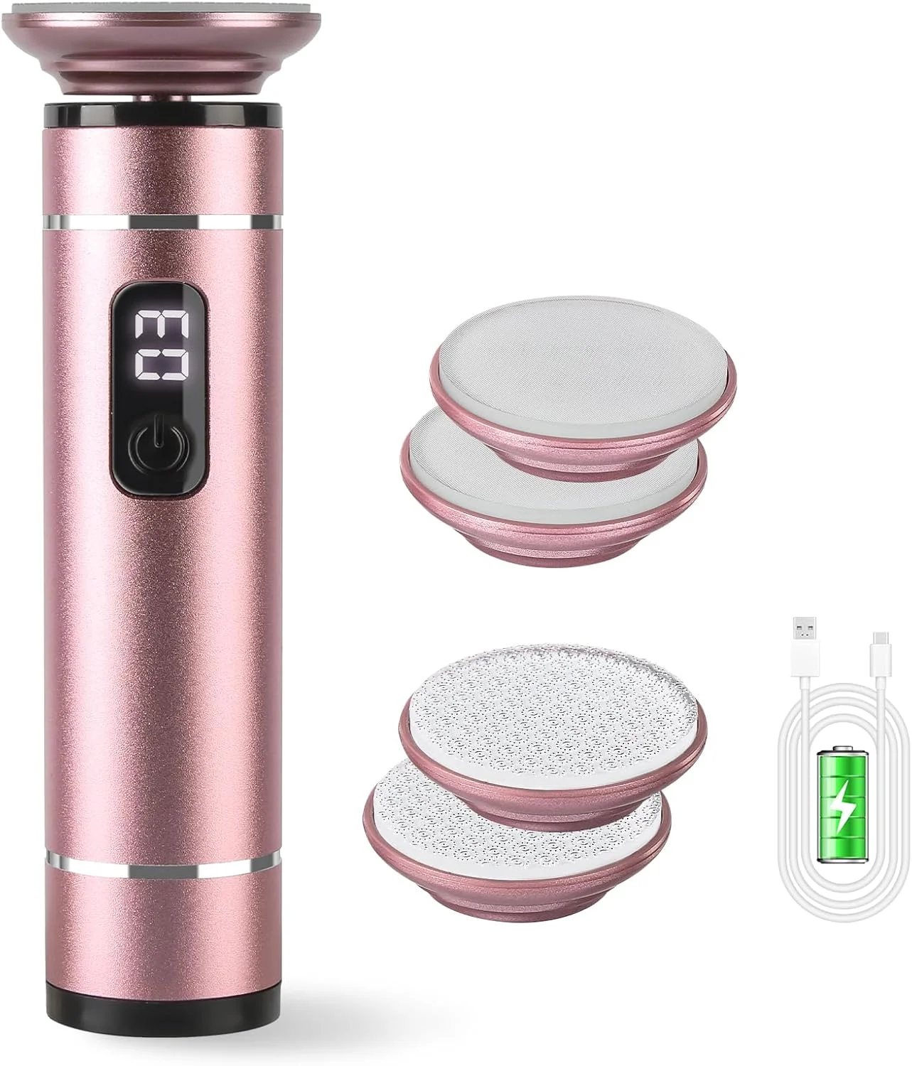 سوهان برقی قابل حمل پا با سر سنگ زنی نانو شیشه ای - از بین برنده پینه شارژی بی سیم برای پاهای صاف، شارژ بی سیم و پدیکور بدون درد سوهان برقی قابل حمل پا با سر سنگ زنی نانو شیشه ای - از بین برنده پینه شارژی بی سیم برای پاهای صاف، شارژ بی سیم و پدیکور بدون درد