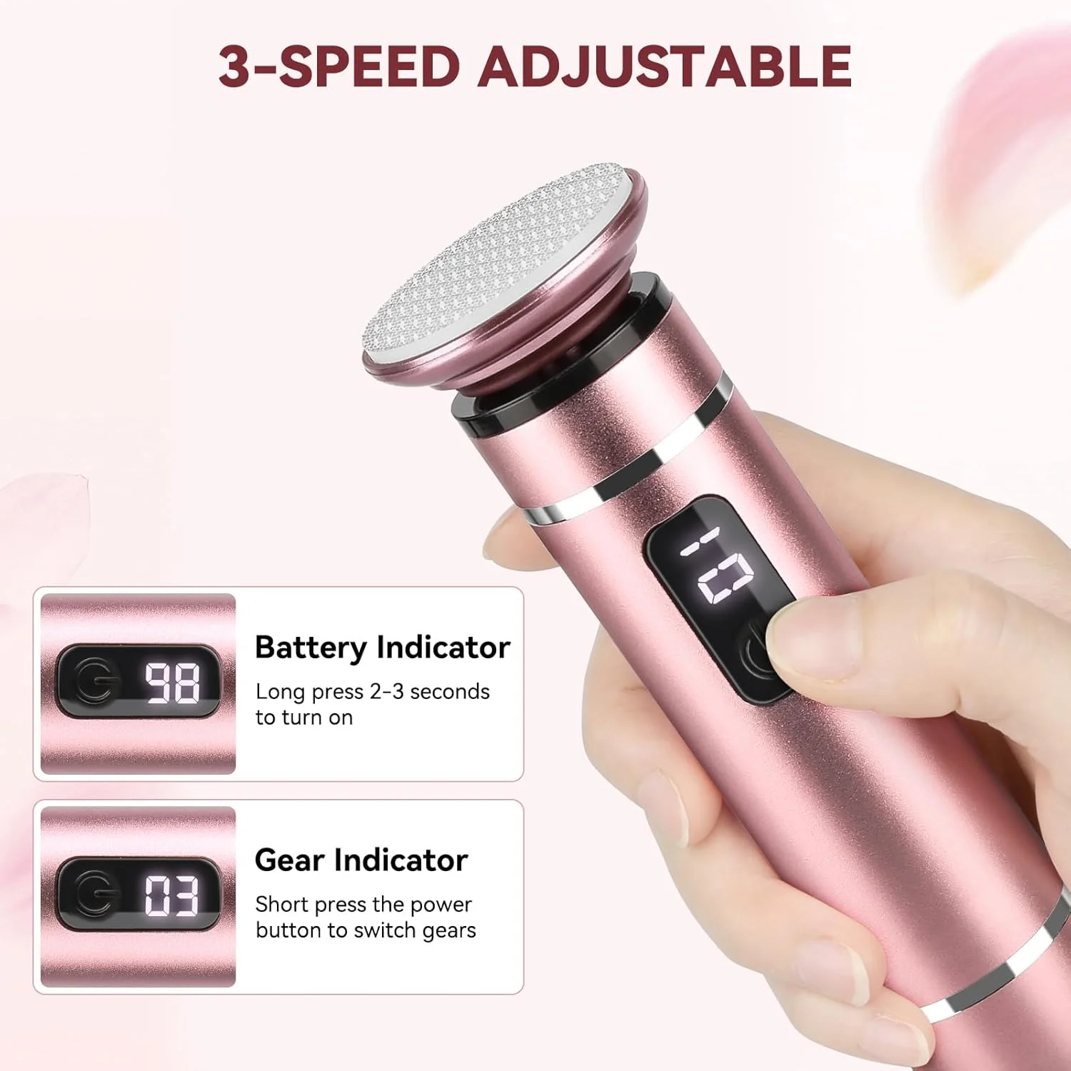 سوهان برقی قابل حمل پا با سر سنگ زنی نانو شیشه ای - از بین برنده پینه شارژی بی سیم برای پاهای صاف، شارژ بی سیم و پدیکور بدون درد سوهان برقی قابل حمل پا با سر سنگ زنی نانو شیشه ای - از بین برنده پینه شارژی بی سیم برای پاهای صاف، شارژ بی سیم و پدیکور بدون درد