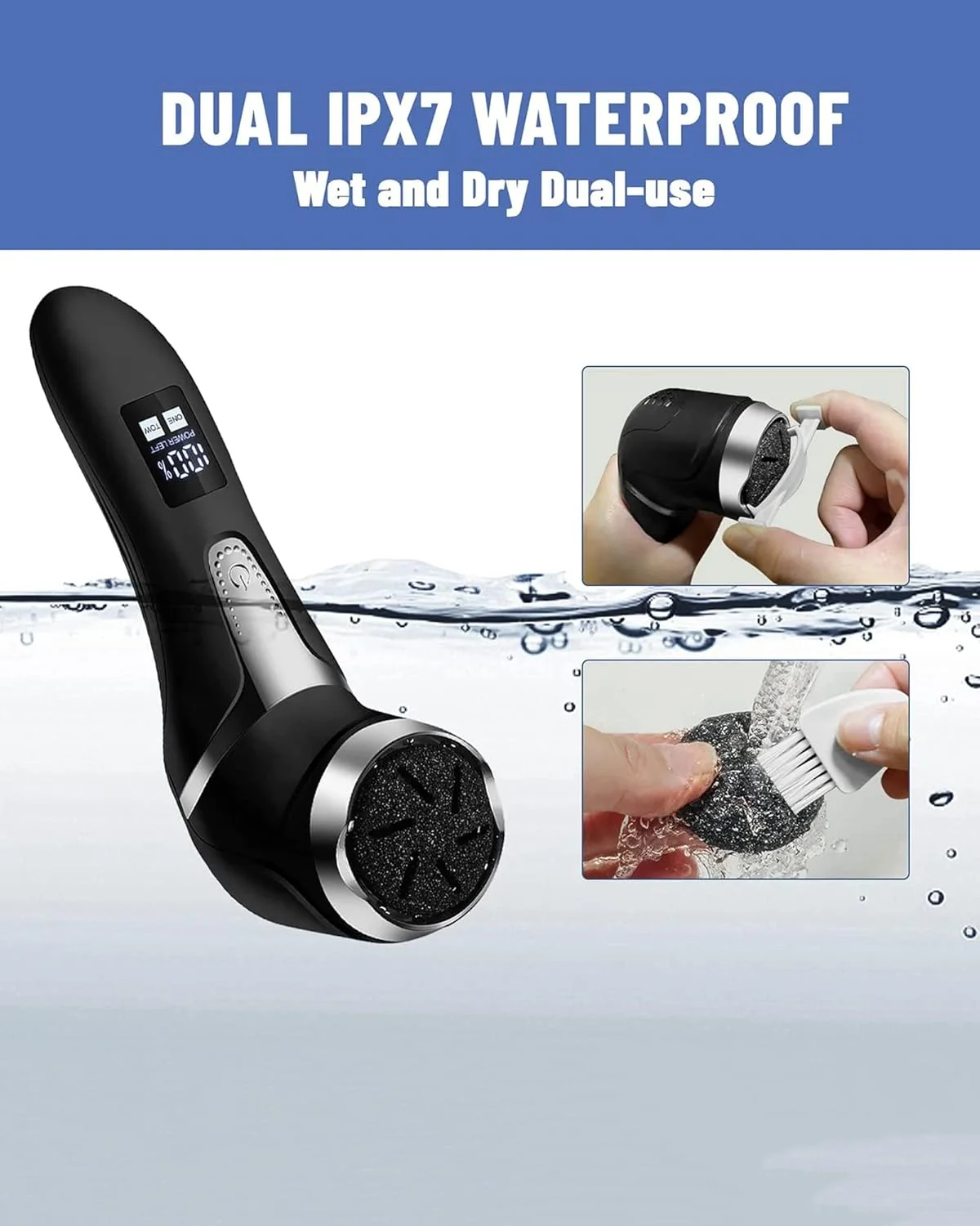 سوهان برقی پا NOOFIE با صفحه نمایش دیجیتال LCD قابل حمل، ابزار مراقبت از پا با مکش USB به همراه 3 سری غلتکی و 2 سرعت، سفید (سفید) سوهان برقی پا NOOFIE با صفحه نمایش دیجیتال LCD قابل حمل، ابزار مراقبت از پا با مکش USB به همراه 3 سری غلتکی و 2 سرعت، سفید (سفید)