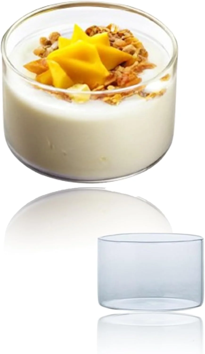 ظروف دسر خوری Sweet seven - بسته 4 عددی فنجان دسر گرد شفاف برای پودینگ، بستنی و نوشیدنی ها - فنجان های نوشیدنی آب میوه کوچک مقاوم در برابر حرارت بالا (8x5 سانتی متر)