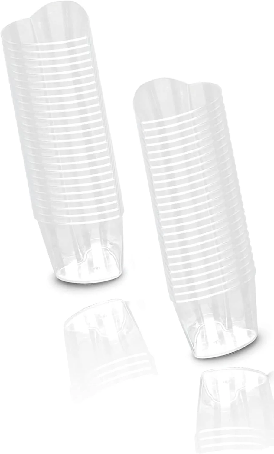 ظروف دسر قلبی شکل Sweet seven بسته 50 عددی - ظروف دسر مینی پلاستیکی قابل استفاده مجدد 150 میلی لیتری برای پودینگ، موس و موارد دیگر - ایده آل برای مهمانی های دسر